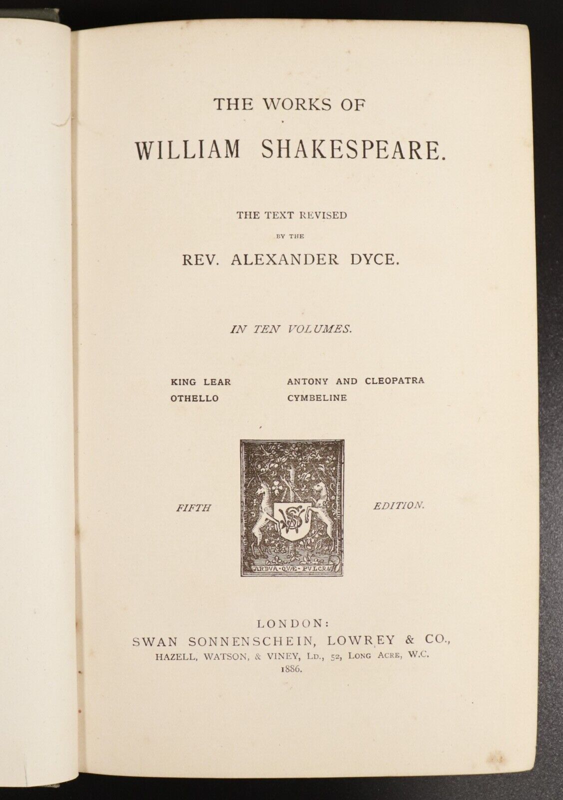 1886 7vol Works Of William Shakespeare by Alexander Dyce Antique Books