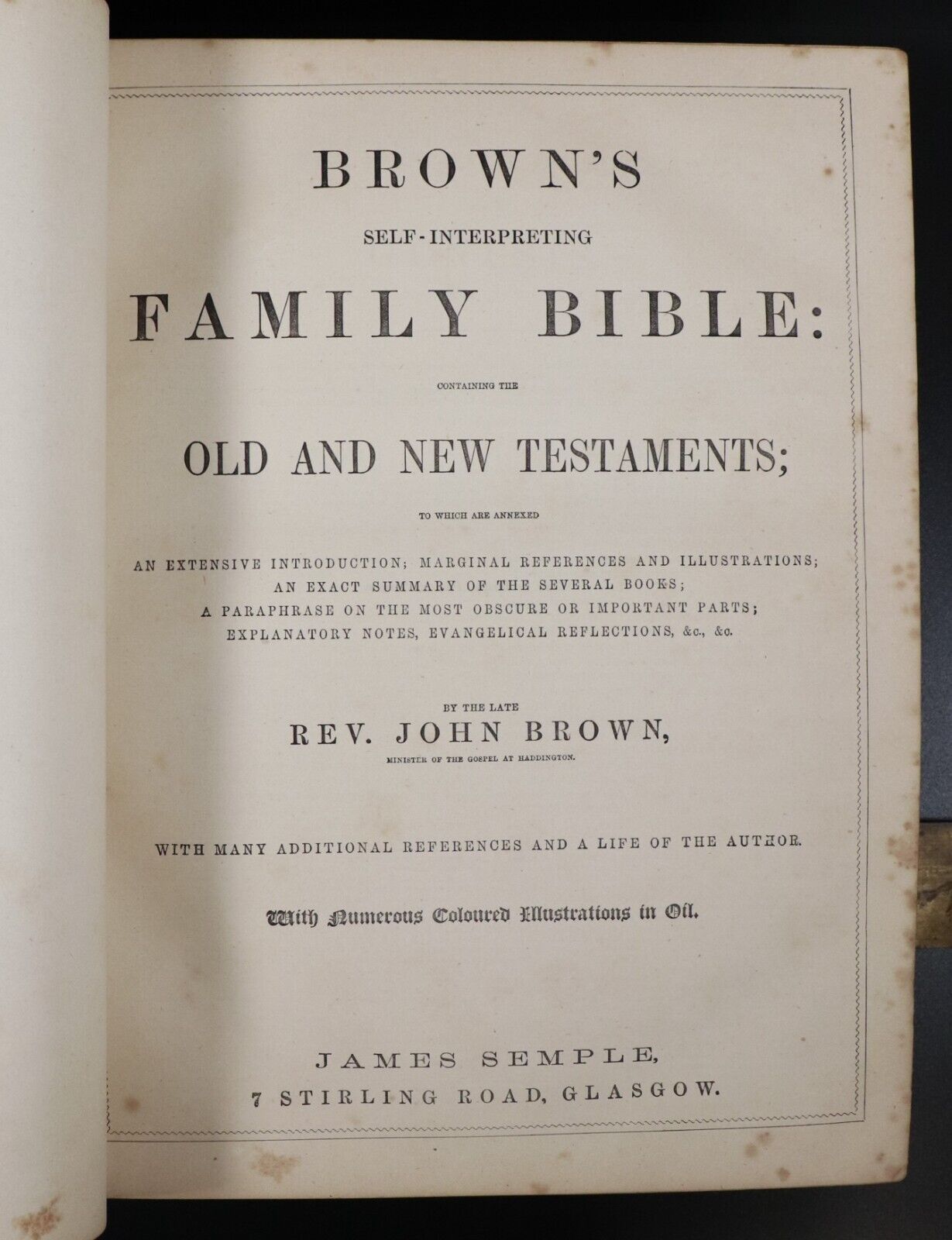 c1870 Browns Self Interpreting Sydney Family Bible Illustrated Antiquarian Bible