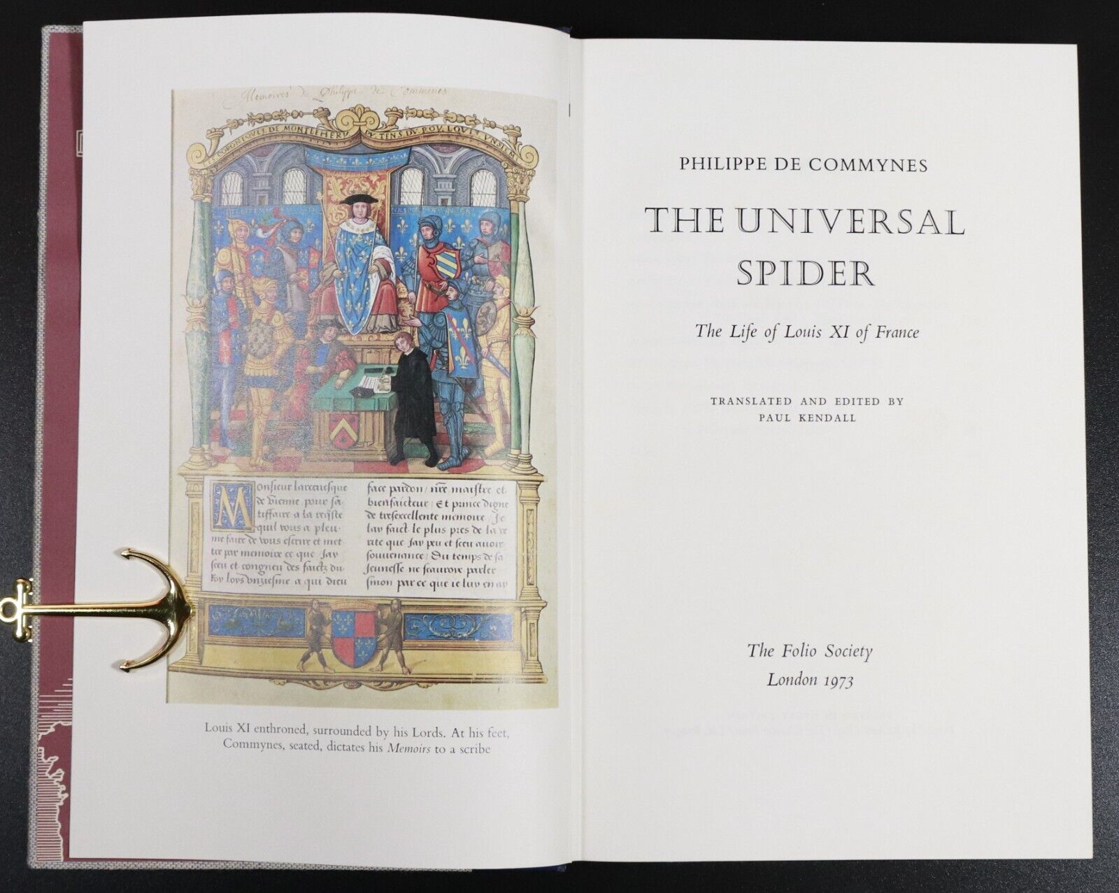 1973 The Universal Spider: Life of Louis XI of France Folio Society History Book