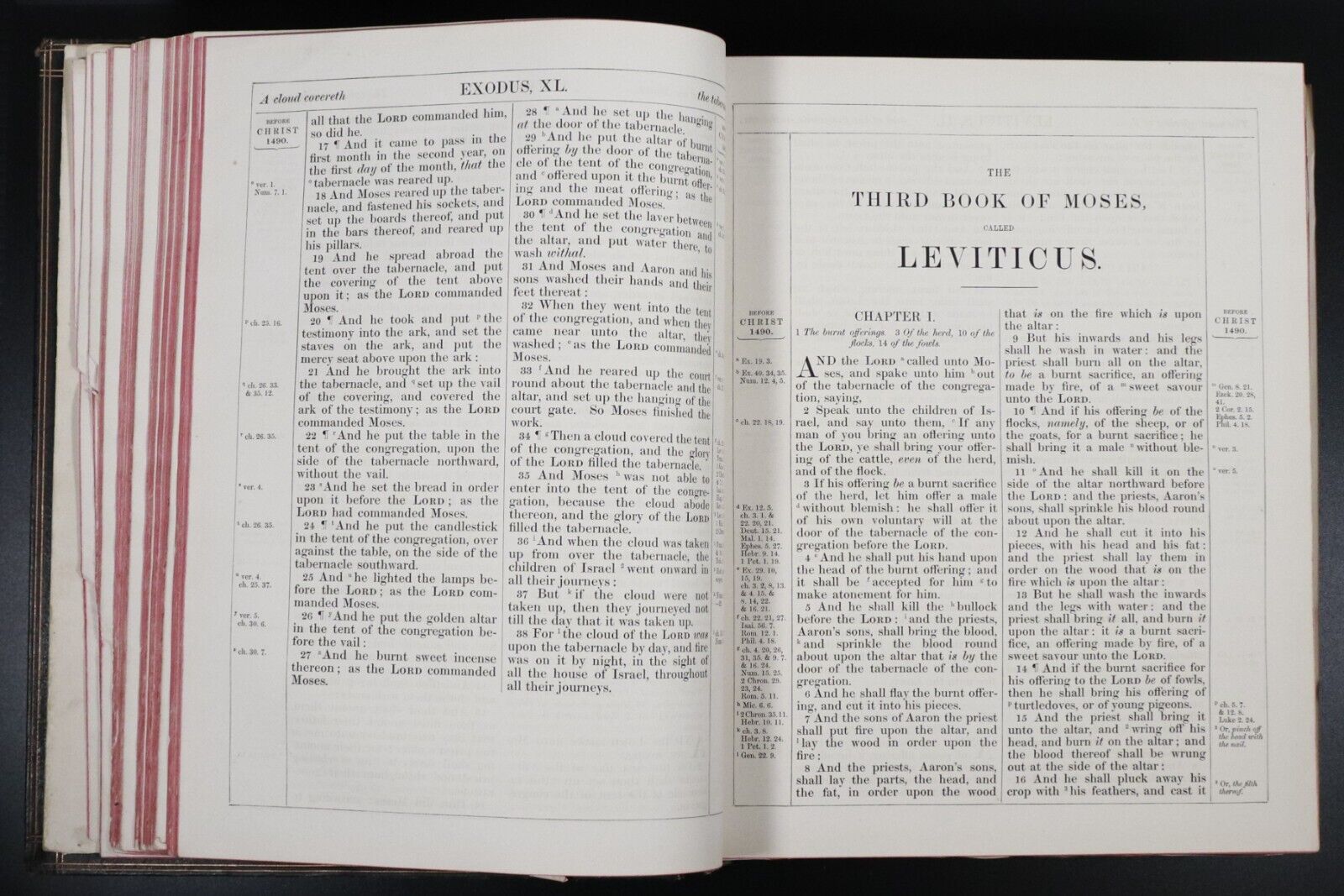 1897 Holy Bible w/Old & New Testaments Large Black Leather Antiquarian Bible