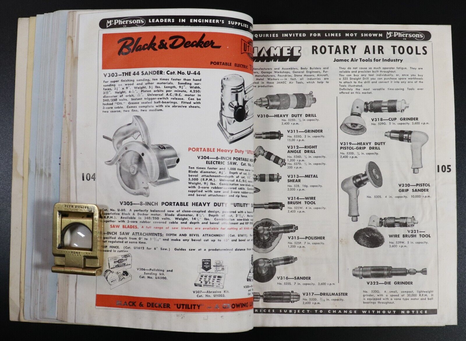 1955 McPherson's Ltd Engineers Supplies Catalogue Vintage Book Melbourne