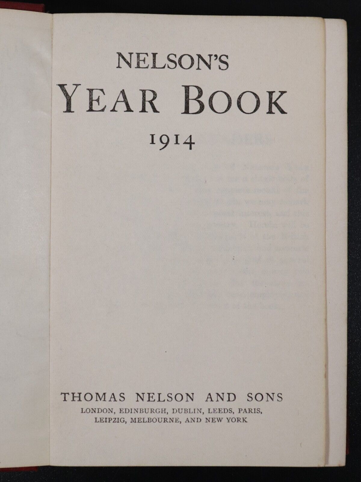 1914Thomas Nelson's Year Book for 1913-14 Antique British History Book Map