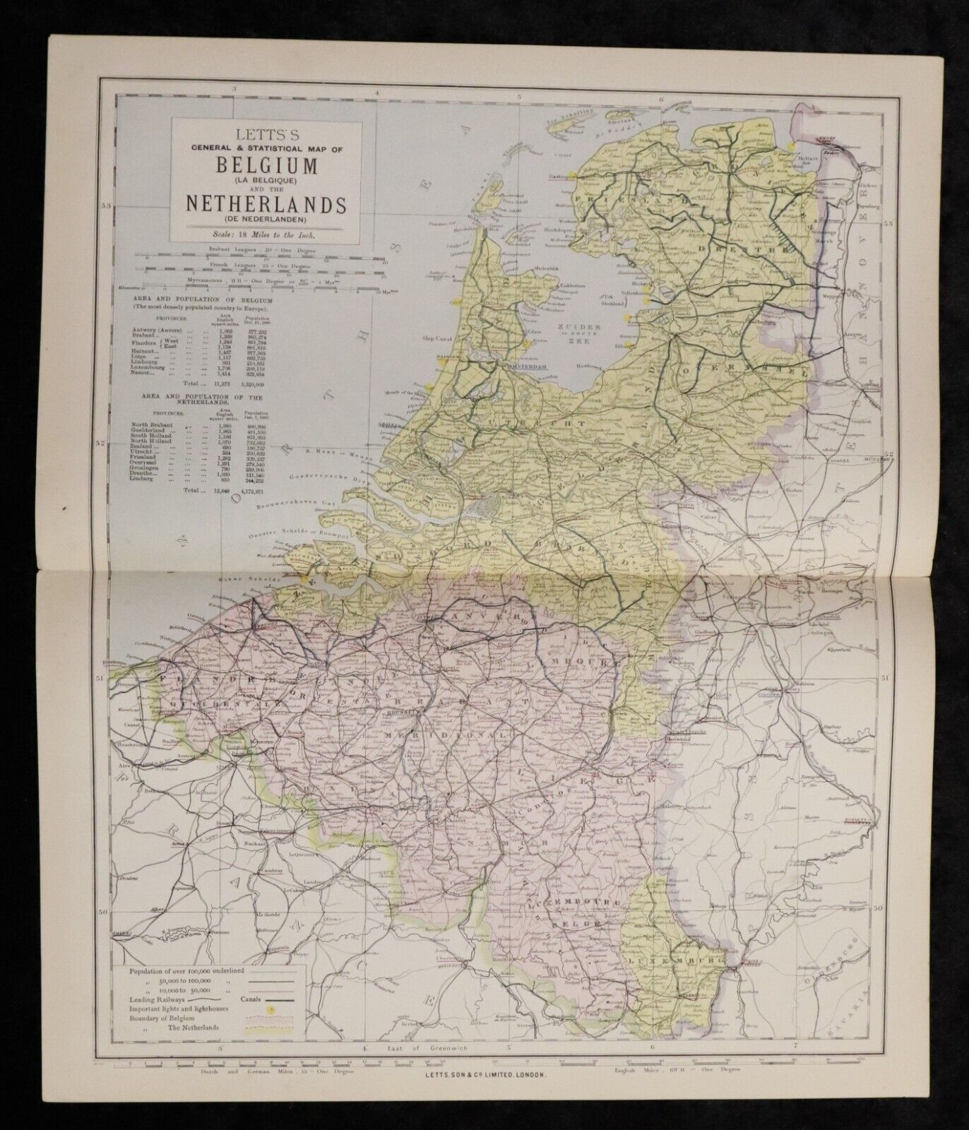 1889 Lett's Popular Atlas 2nd Edition 128 Folding Maps Antique Atlas Book