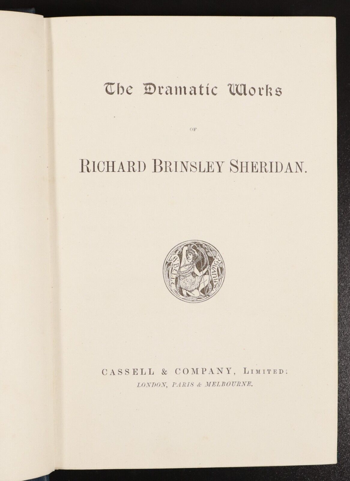 c1900 Dramatic Works Of Richard Brinsley Sheridan Antique Drama Theatre Book - 0