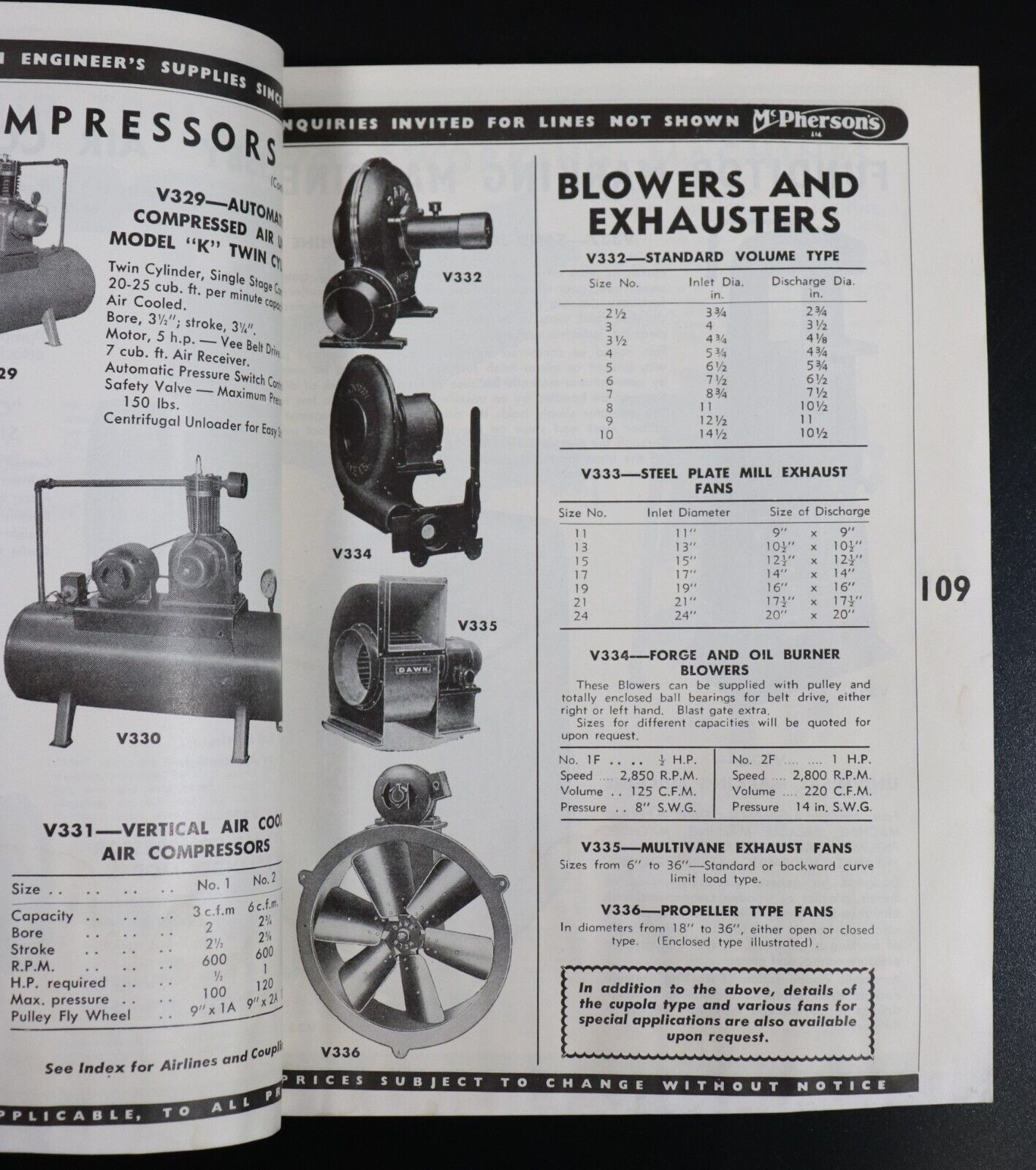 1955 McPherson's Ltd Engineers Supplies Catalogue Vintage Book Melbourne