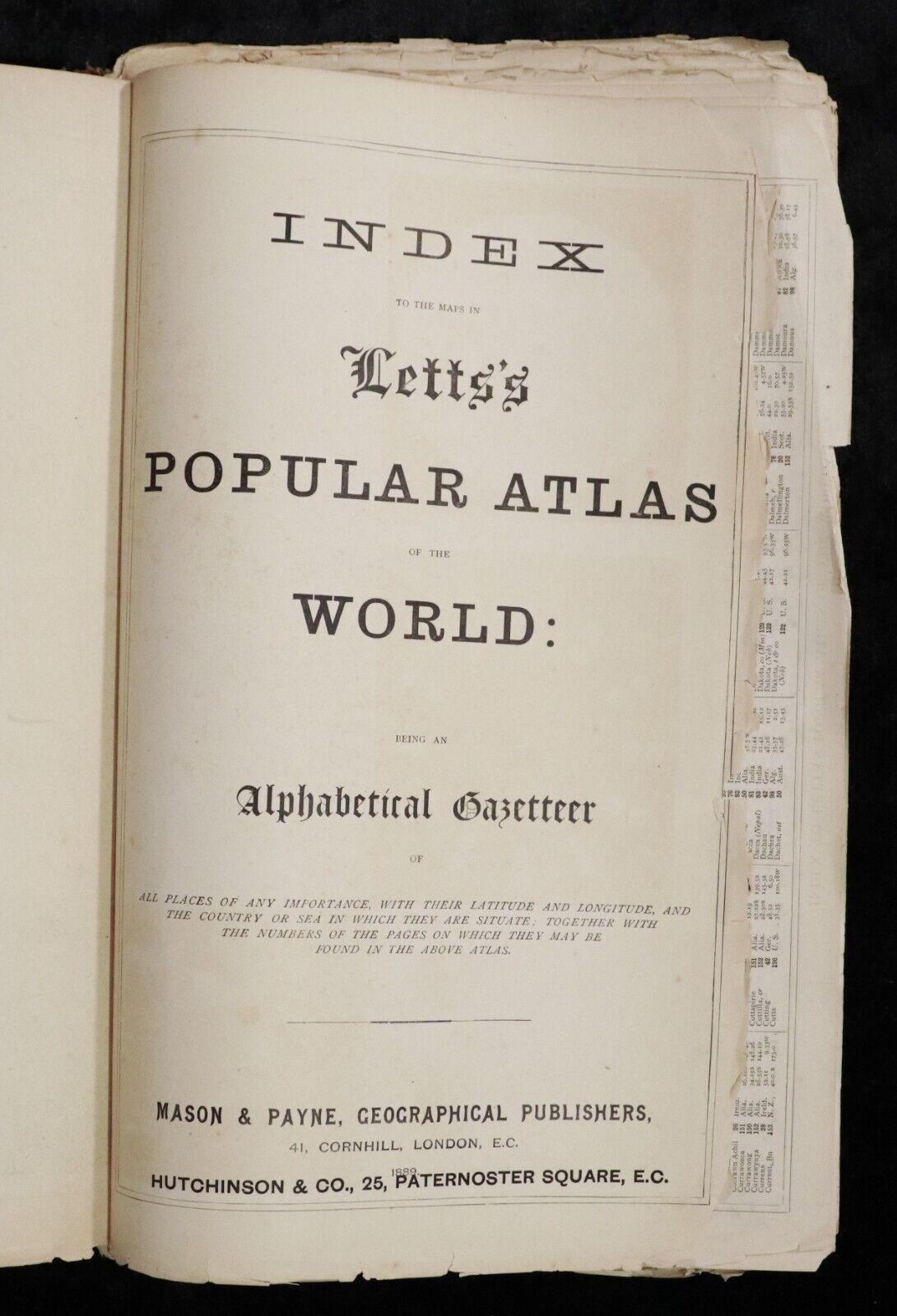 1889 Lett's Popular Atlas 2nd Edition 128 Folding Maps Antique Atlas Book