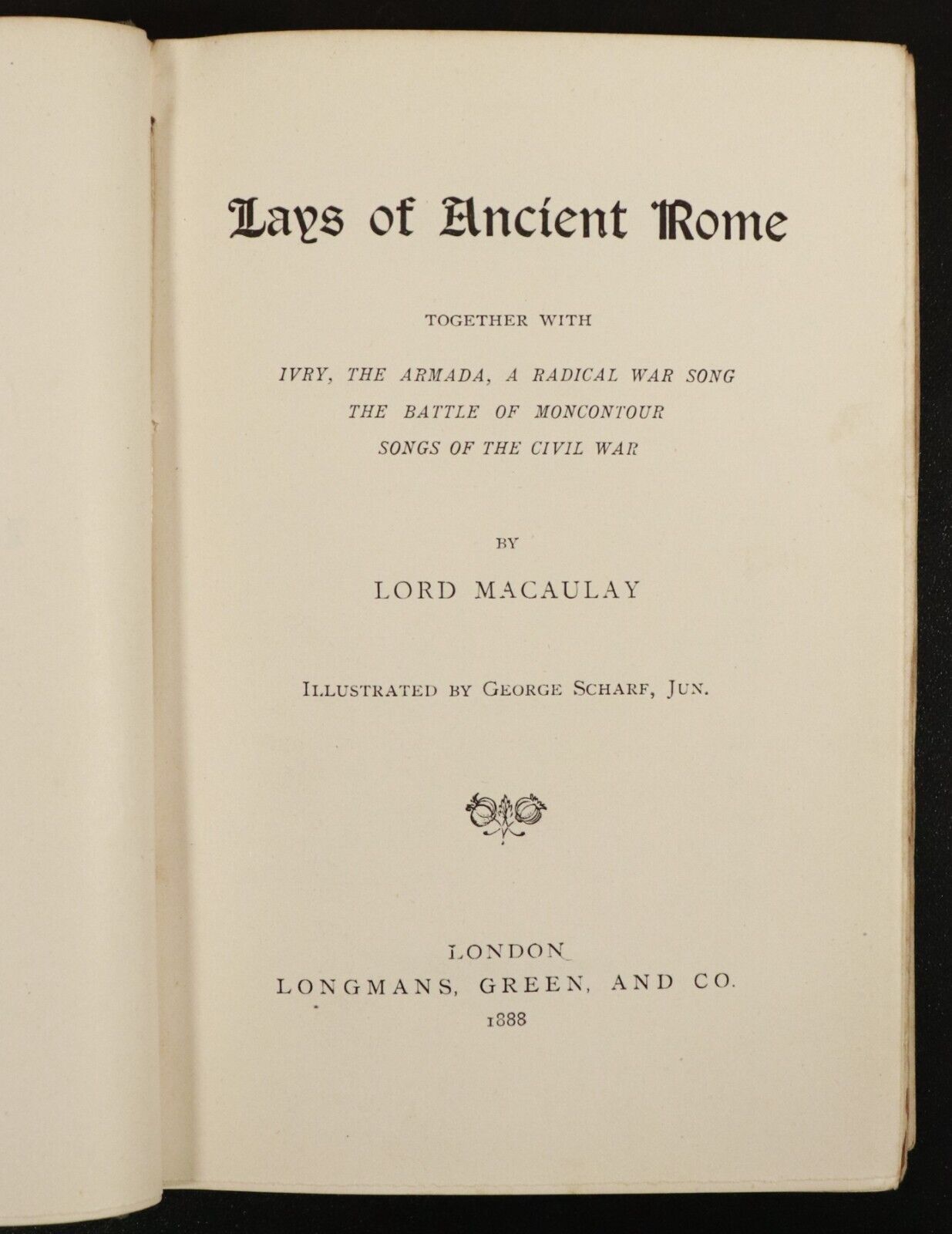 1888 Lays Of Ancient Rome by Lord Macaulay Antique Roman History Poetry Book - 0
