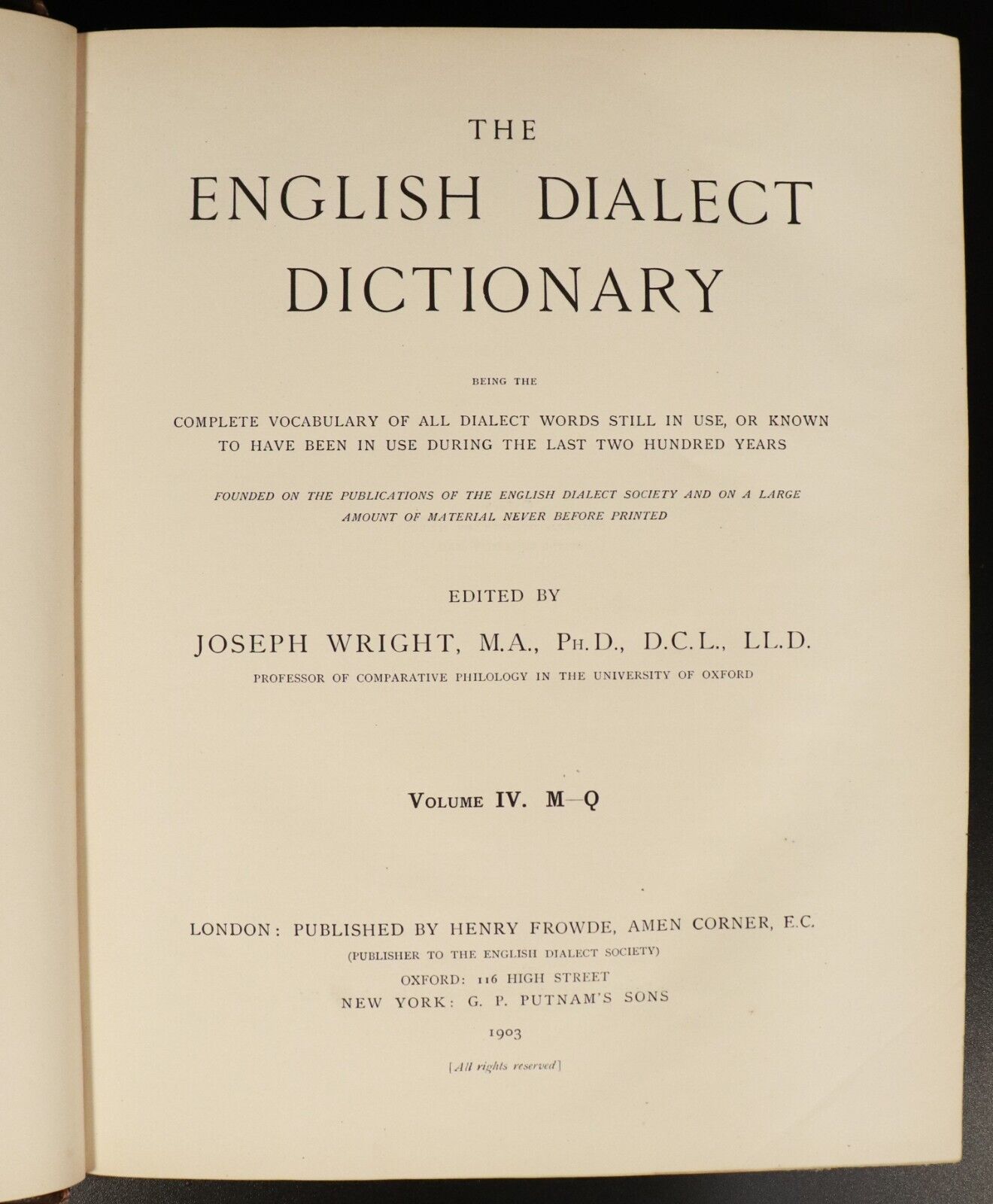 1898 6vol The English Dialect Dictionary British Antiquarian Reference Book Set