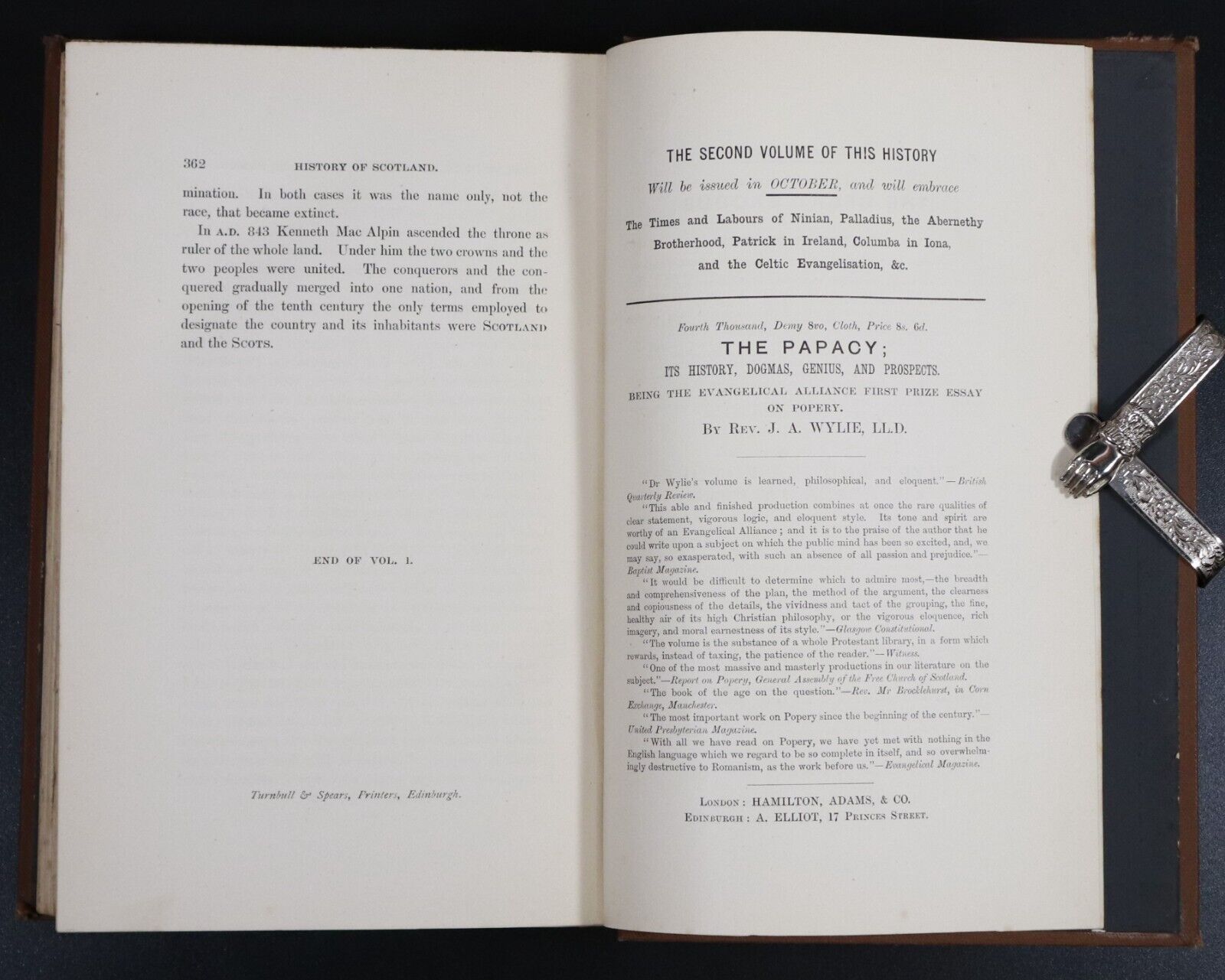 1886 History Of The Scottish Nation Antique History Book Scotland Druids J Wylie