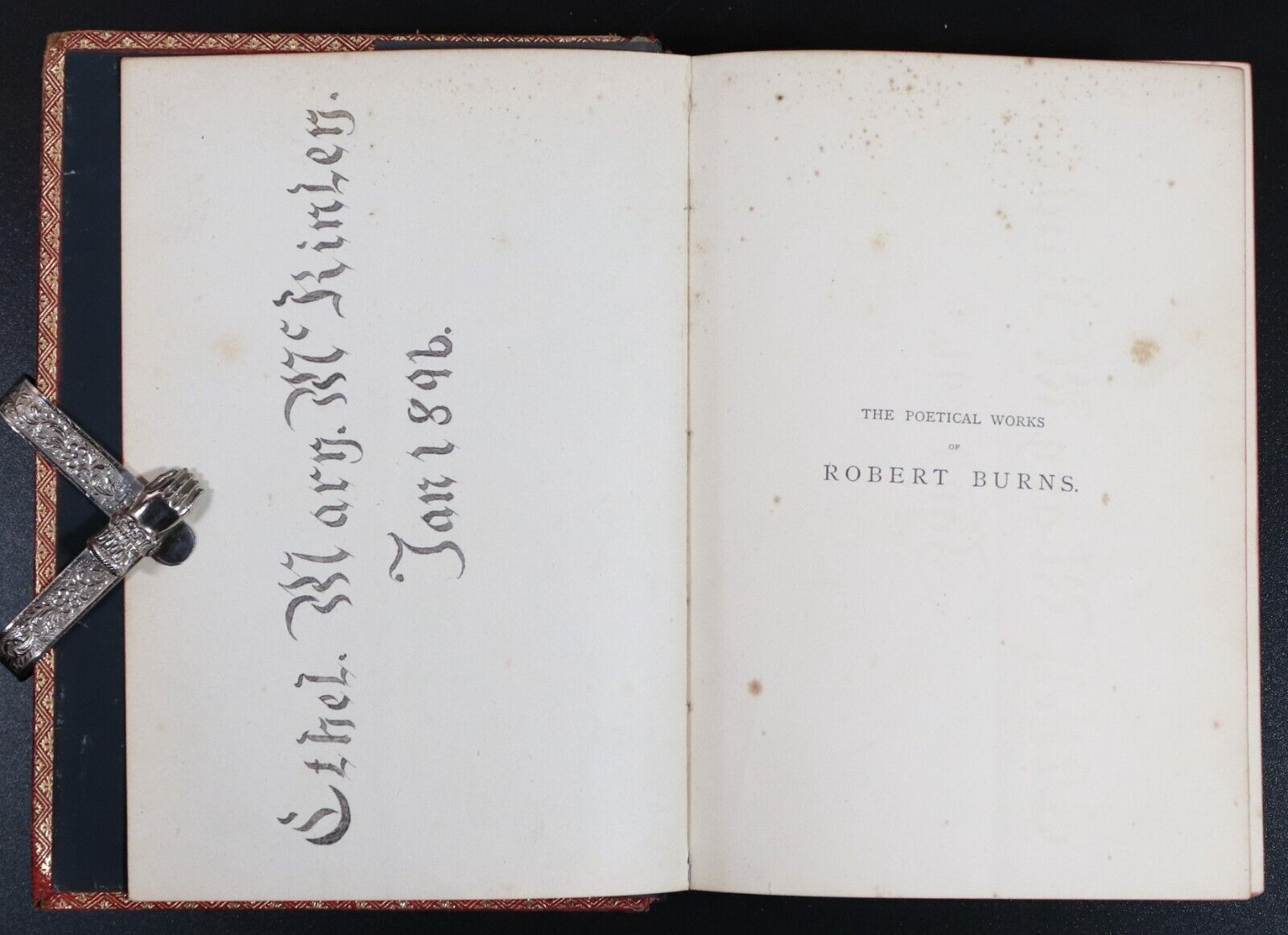 1889 The Poetical Works Of Robert Burns Antique Scottish Literature Book