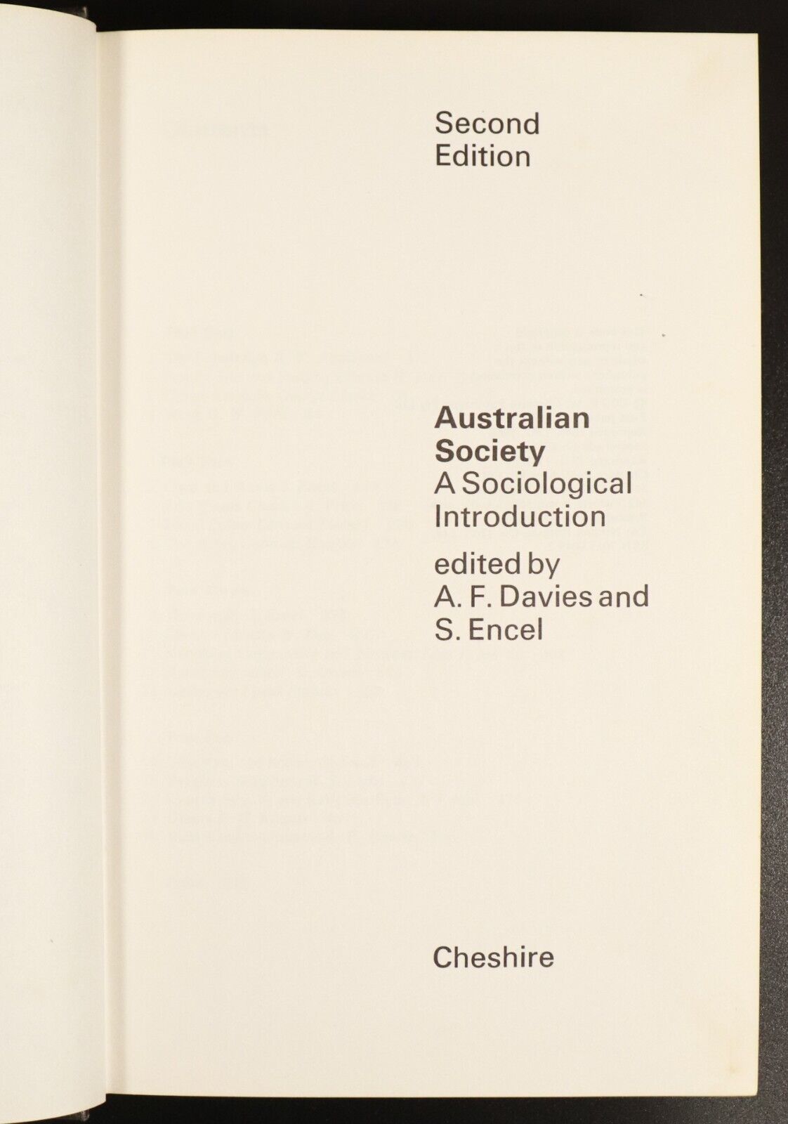 1972 Australian Society Sociological Introduction Australian History Book - 0
