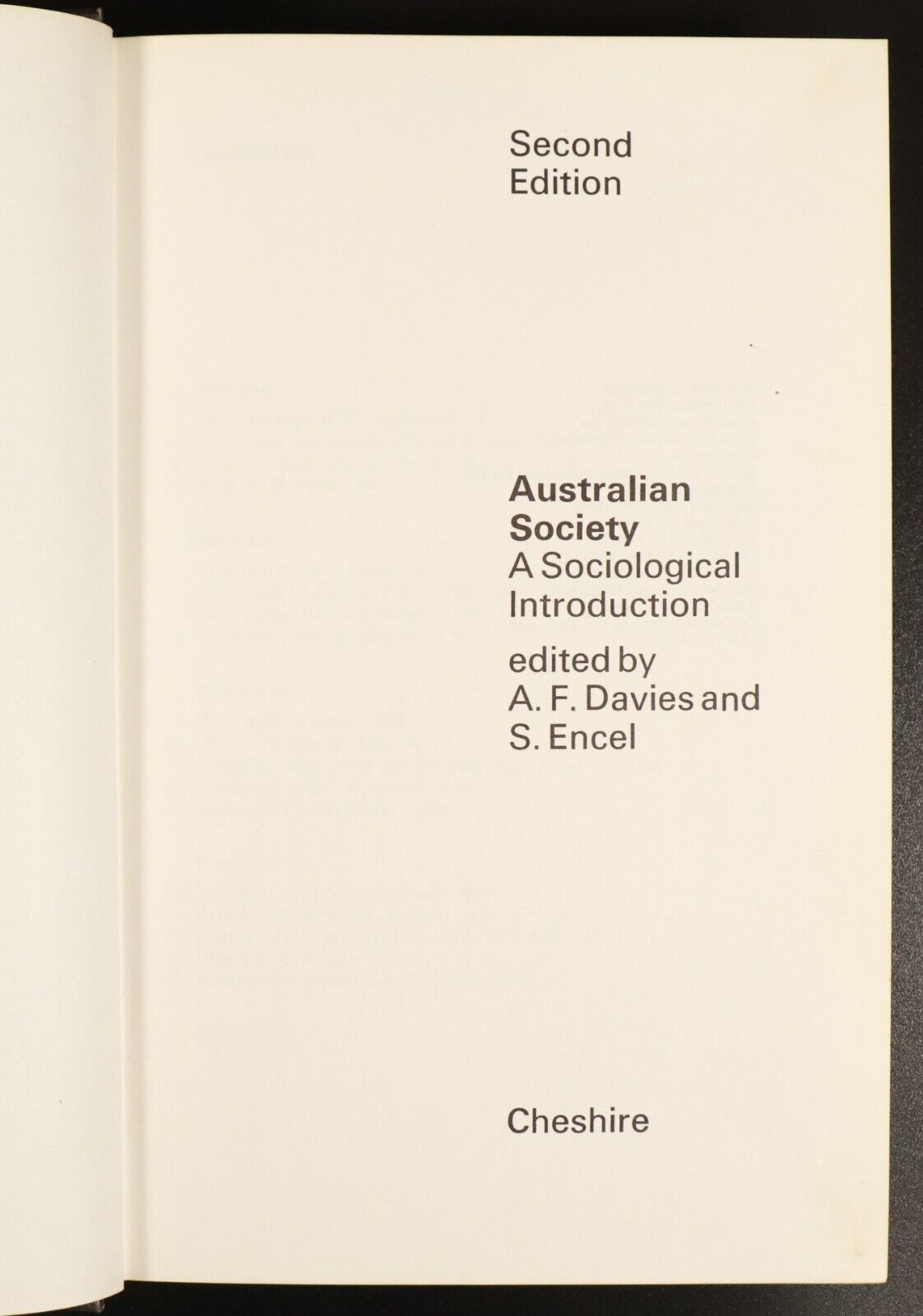 1972 Australian Society Sociological Introduction Australian History Book