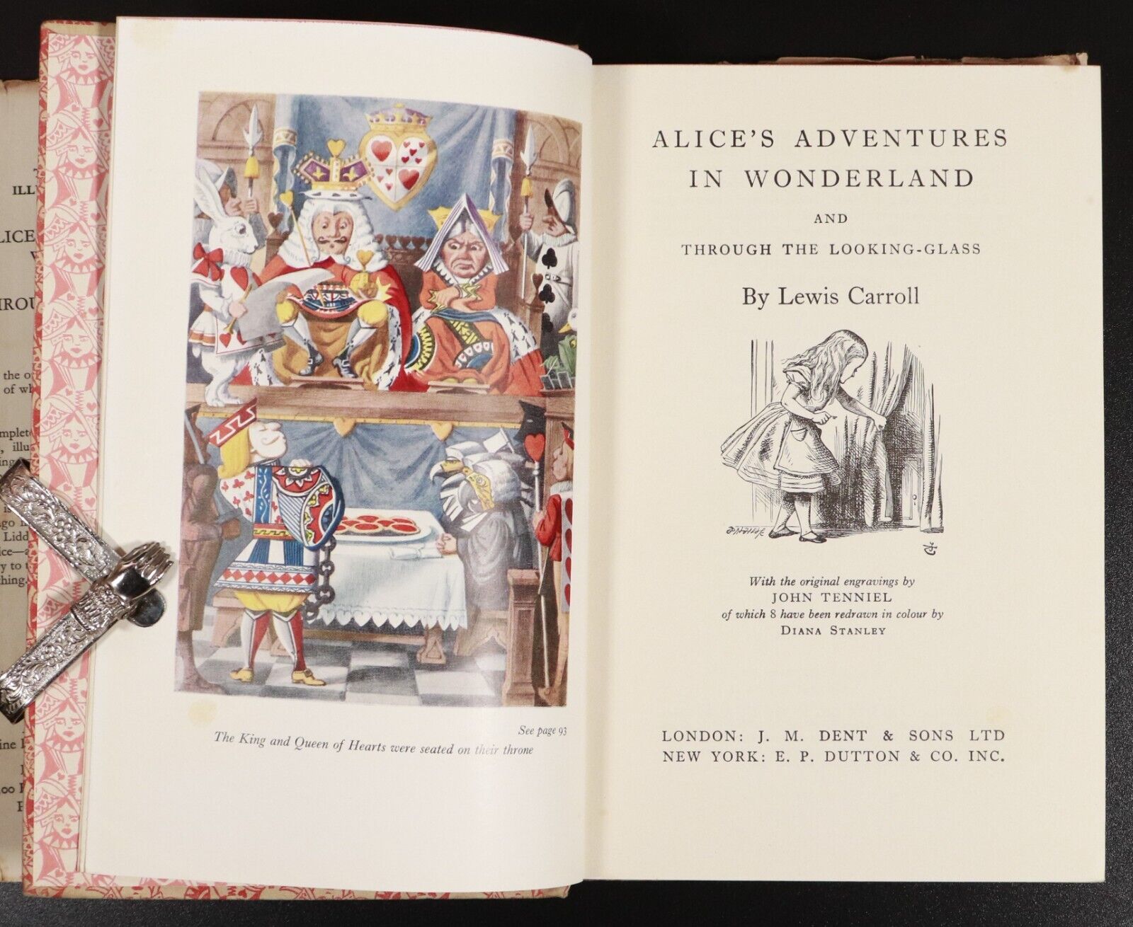 1954 Alice's Adventures In Wonderland L. Carroll Antique Fiction Book J. Tenniel