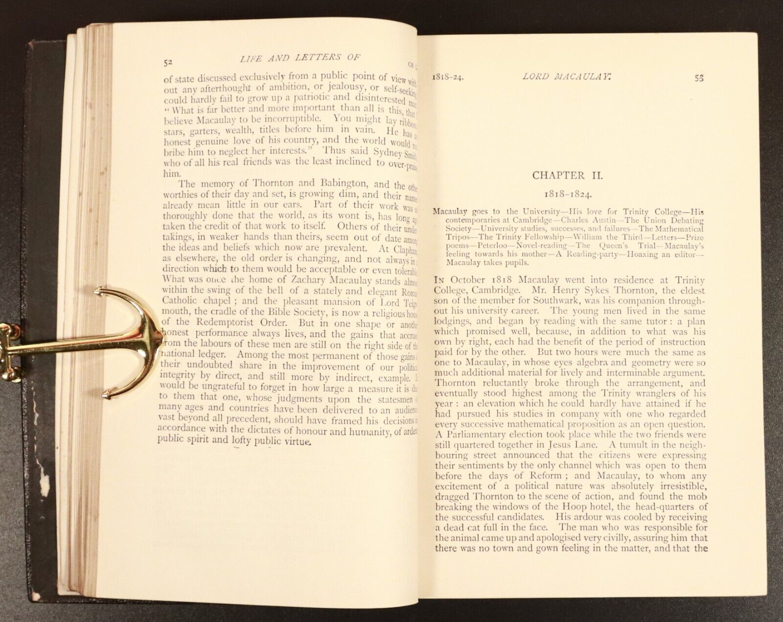 1893 The Life & Letters Of Lord Macaulay Antique British History Book