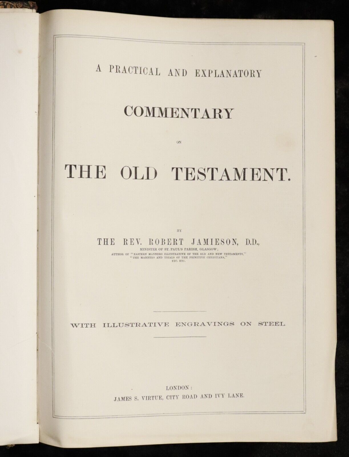 c1860 Commentary On Old Testament + Holy Bible Robert Jamieson Antiquarian Bible