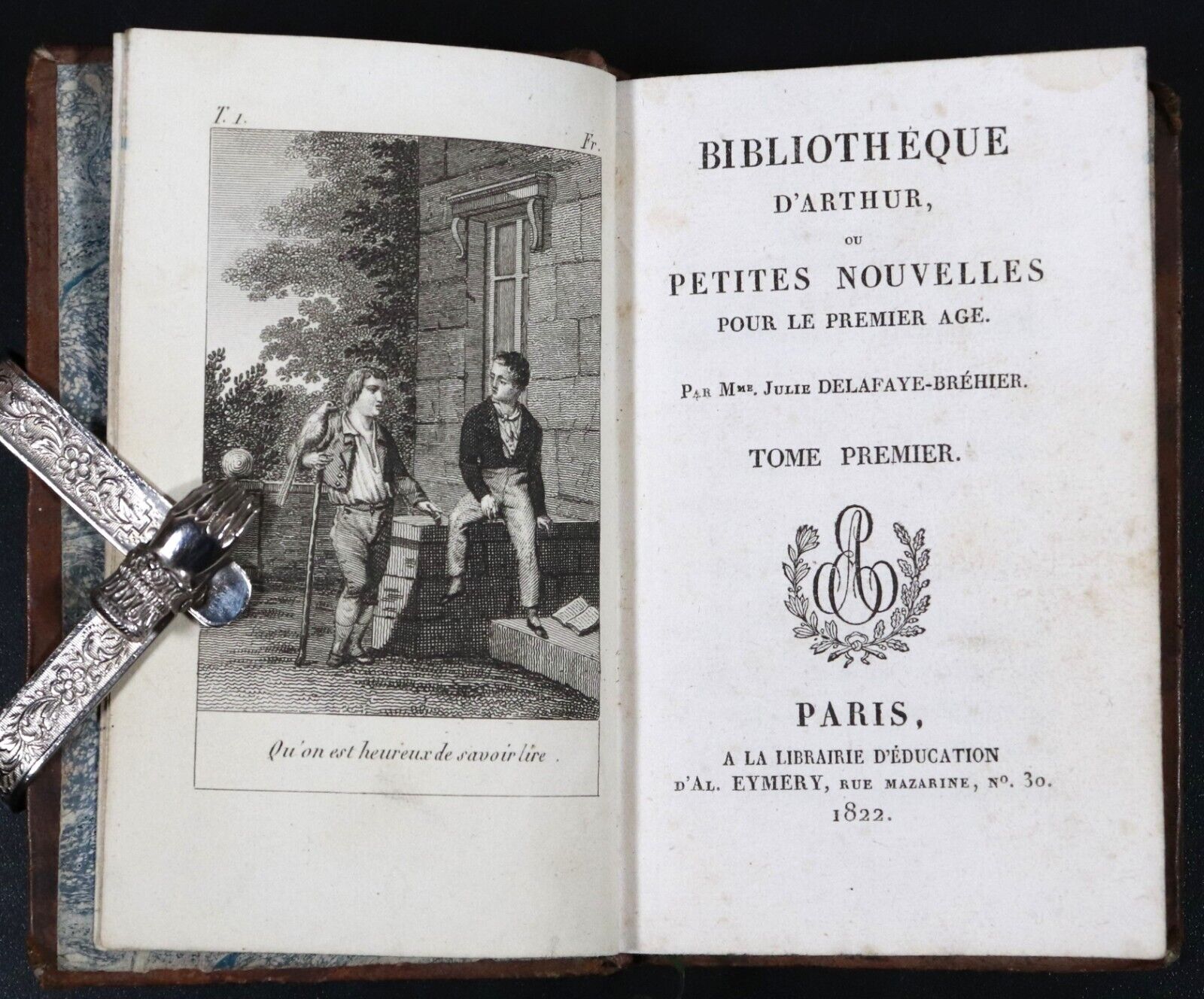1822 Bibliotheque D'Arthur ou Petites Nouvelle Antiquarian French Childrens Book - 0