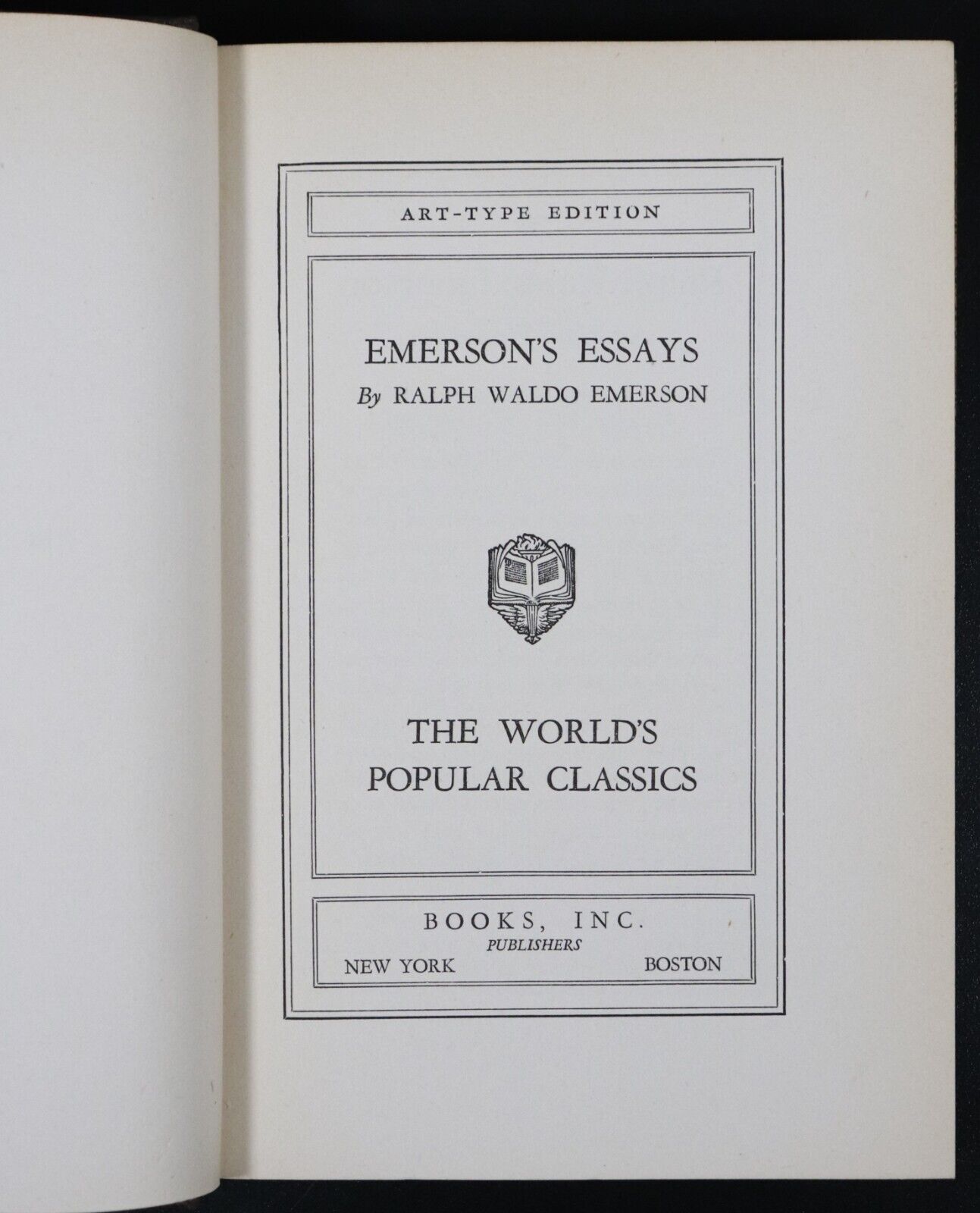 c1950 Emerson's Essays R.W. Emerson - Art Type Edition - Vintage Philosophy Book - 0