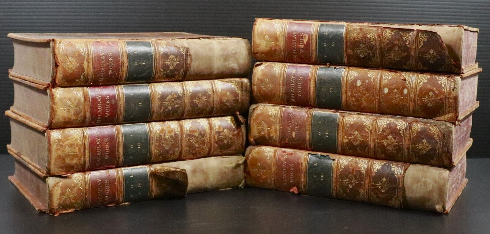 1879 8vol The Works Of Lord Macaulay Complete Antique British History Book Set