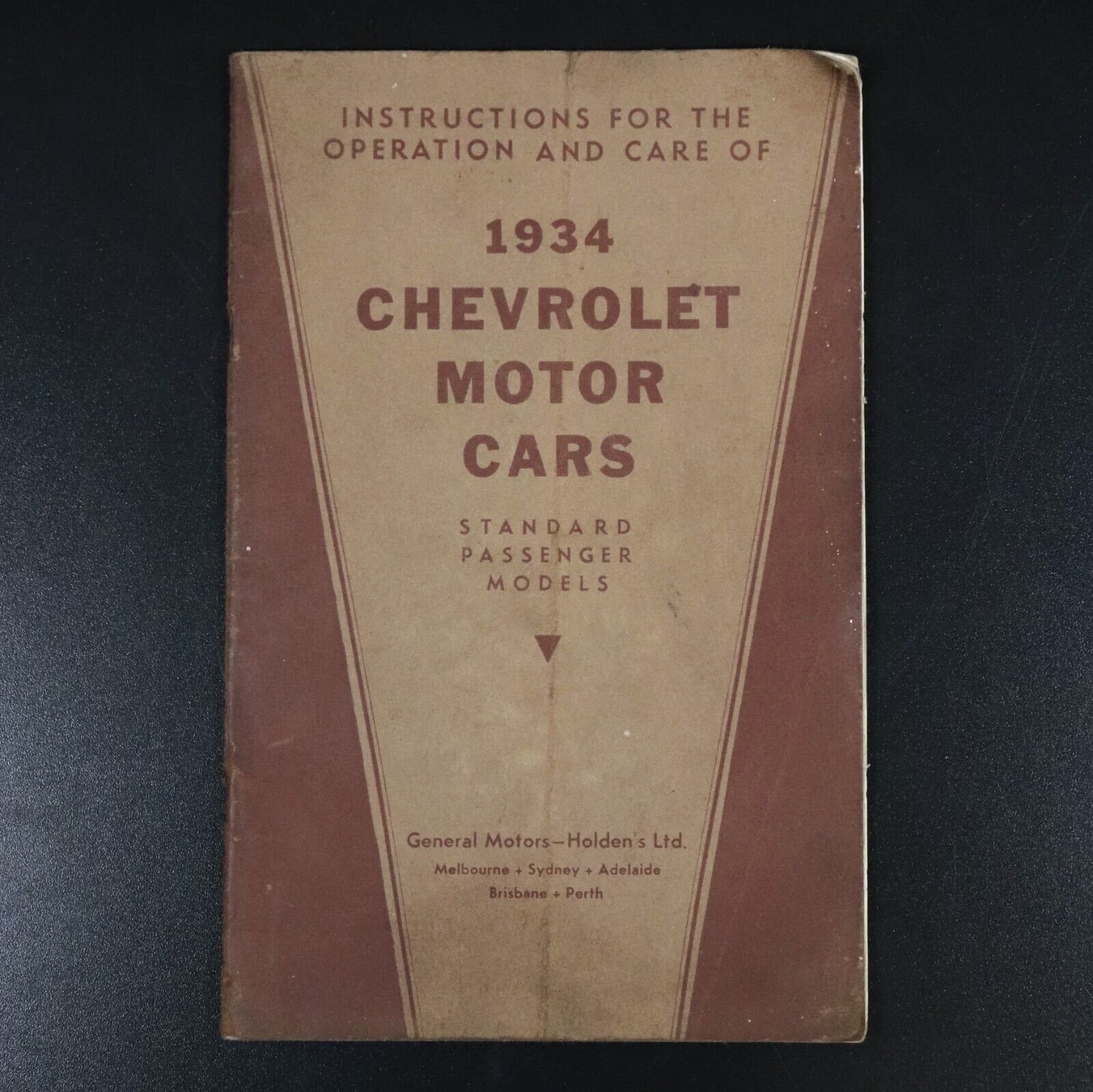 1934 Chevrolet Motor Cars Owners Manual Automotive Book G.M. Holden's Australia