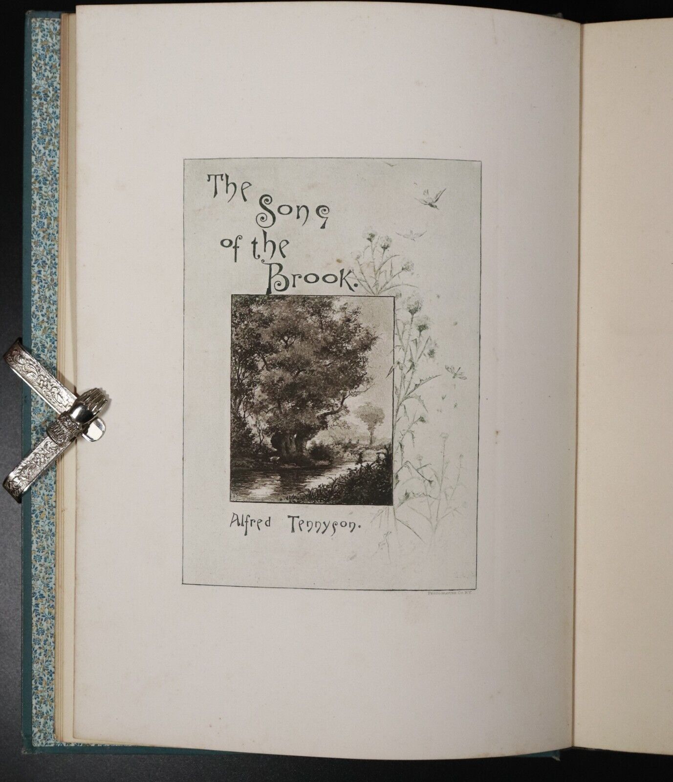 c1888 Song Of The Brook by Alfred Tennyson Antique Illustrated Poetry Book