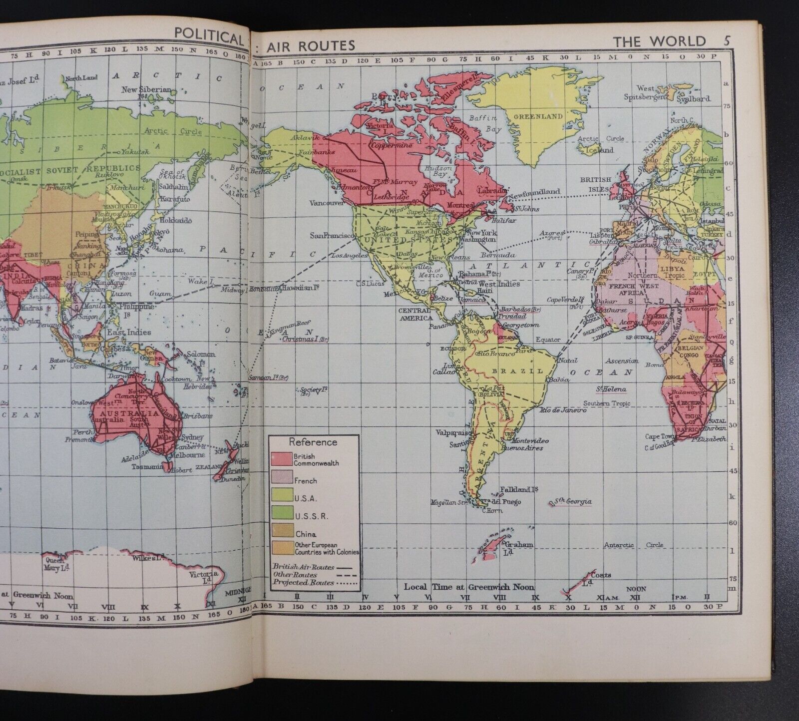 c1950 The Modern Pictorial World Atlas & Peoples Of The Earth Vintage Maps Book