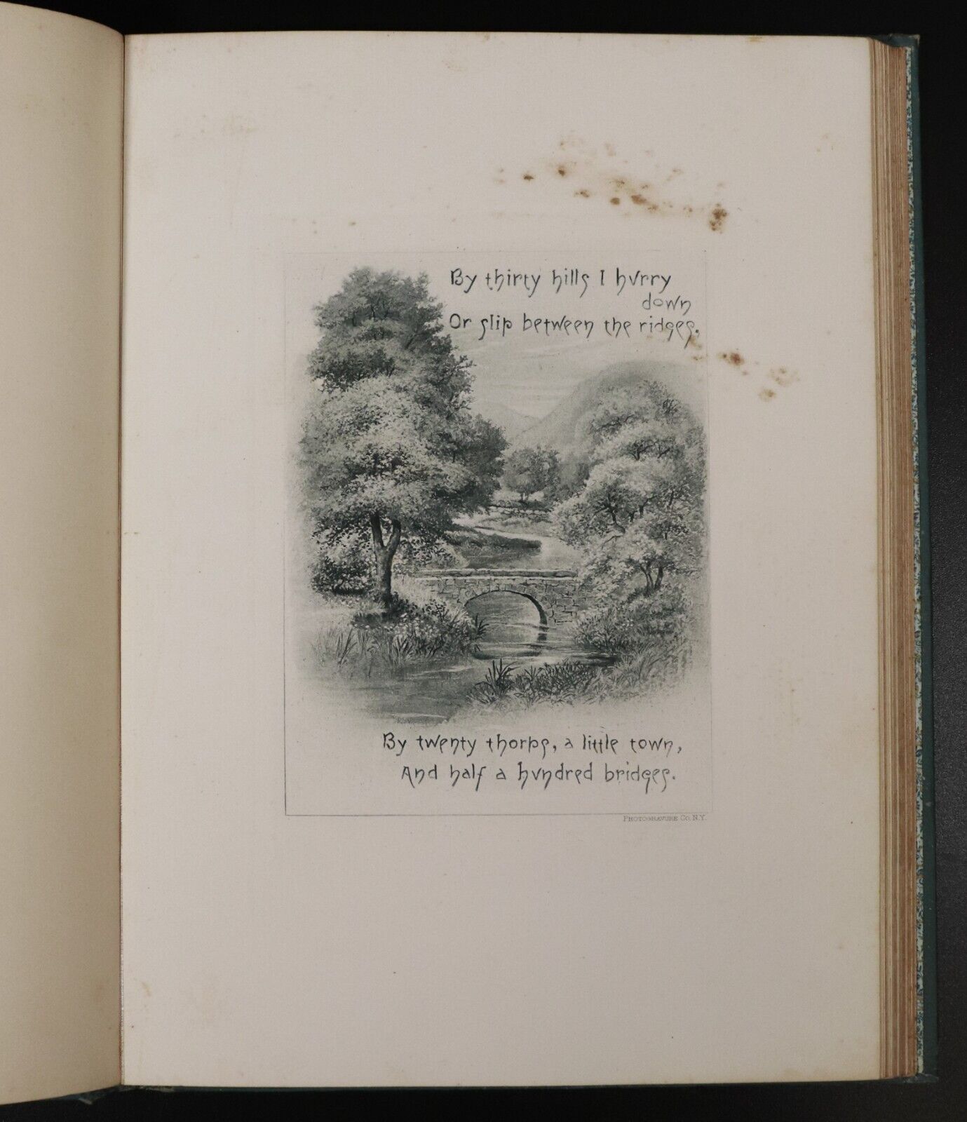 c1888 Song Of The Brook by Alfred Tennyson Antique Illustrated Poetry Book