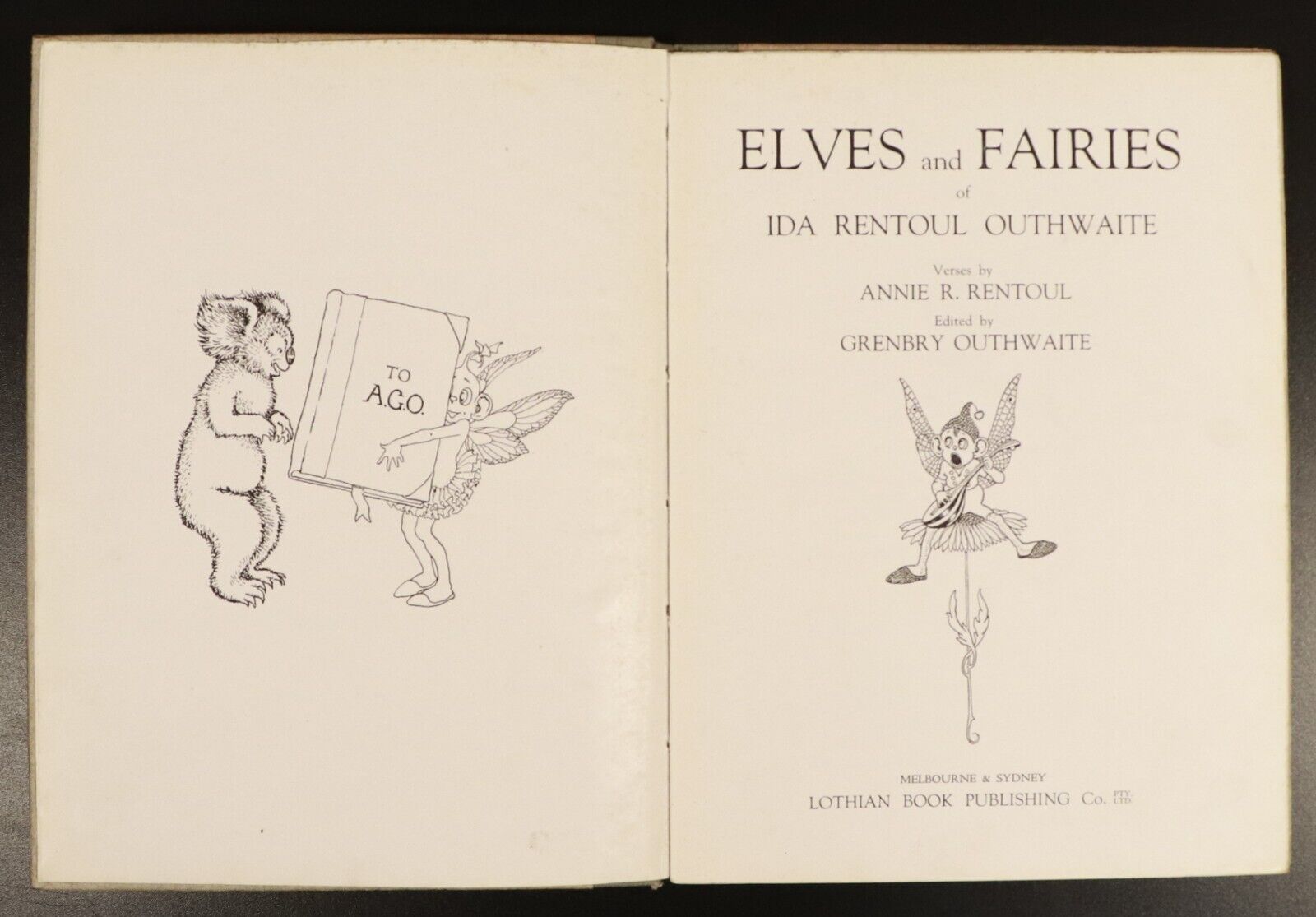 1919 Elves & Fairies Of Ida Rentoul Outhwaite Antique Australian Childrens Book
