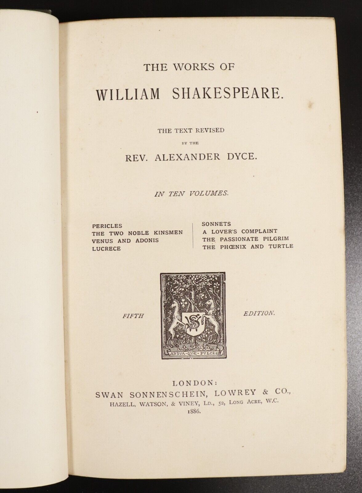 1886 7vol Works Of William Shakespeare by Alexander Dyce Antique Books