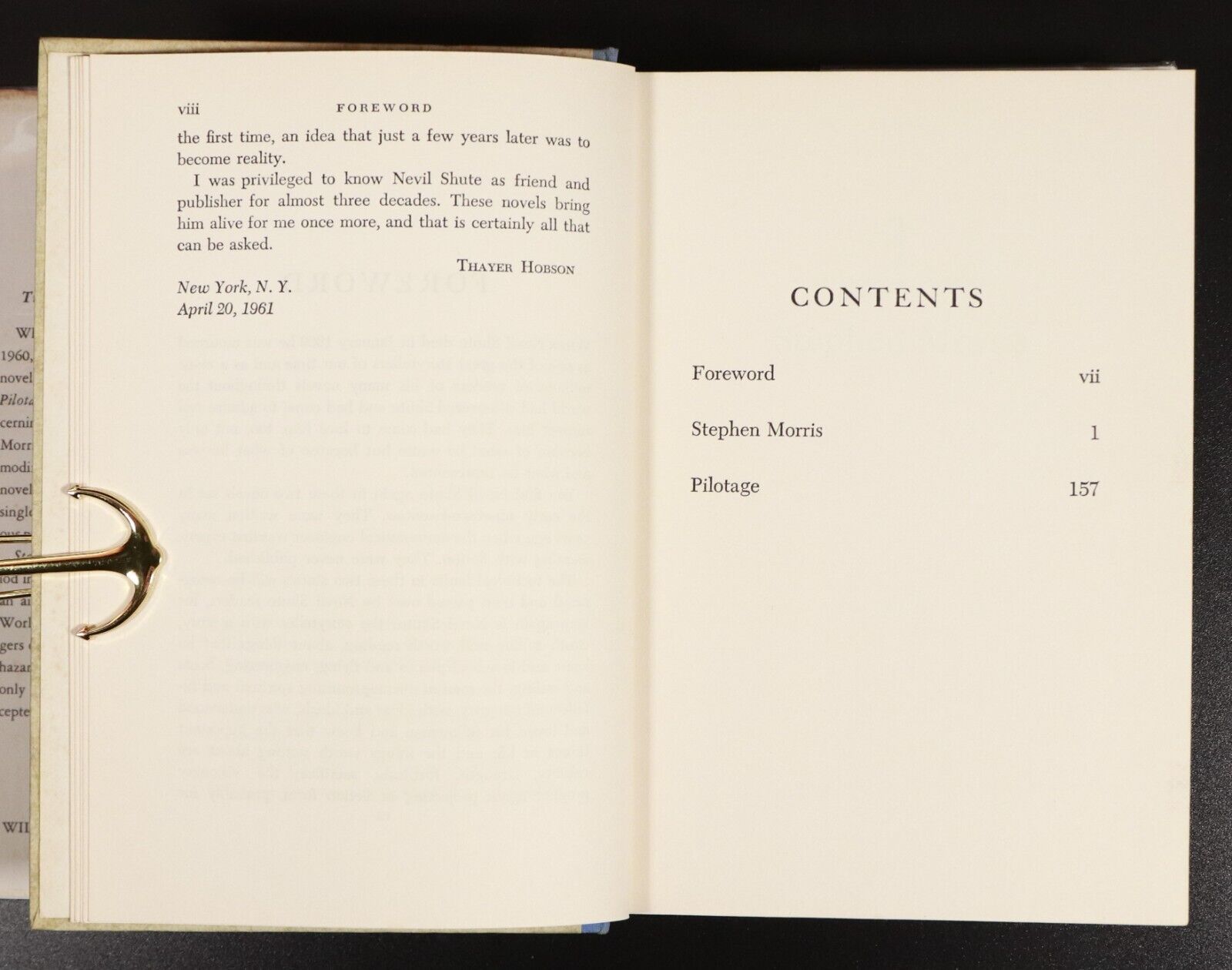 1961 Stephen Morris by Nevil Shute Vintage British Fiction Book 1st US Edition