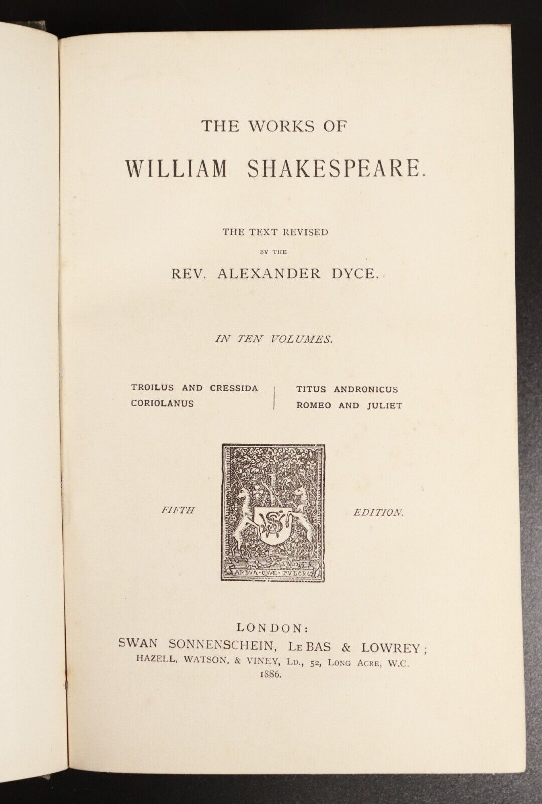 1886 7vol Works Of William Shakespeare by Alexander Dyce Antique Books