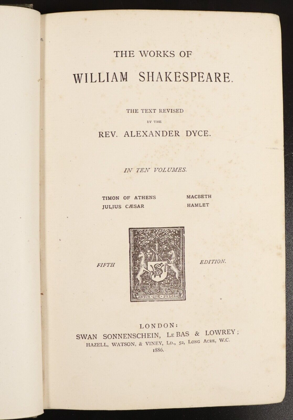 1886 7vol Works Of William Shakespeare by Alexander Dyce Antique Books