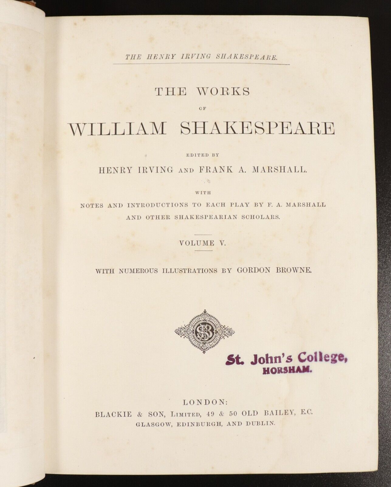 c1890 6vol Works Of William Shakespeare by Irving & Marshall Antique Books