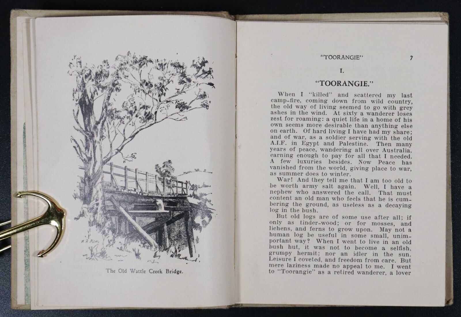 1944 From A Bush Hut by C. Barrett Antique Australian Fiction Book Illustrated