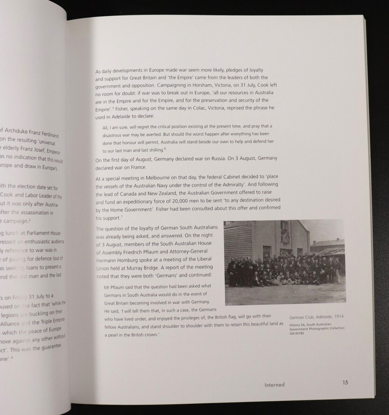 2014 Interned: Torrens Island 1914-1915 Australian Military History Book WW1