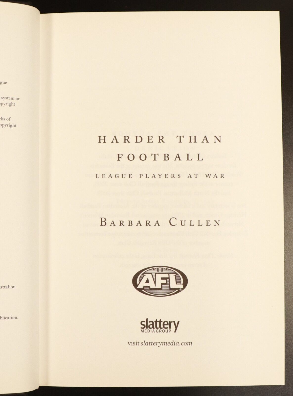 2015 Harder Than Football: AFL Players At War - Australian Military History Book