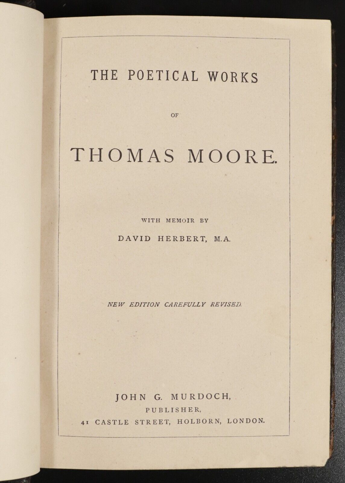 c1875 The Poetical Works Of Thomas Moore Illustrated Antique Irish Poetry Book