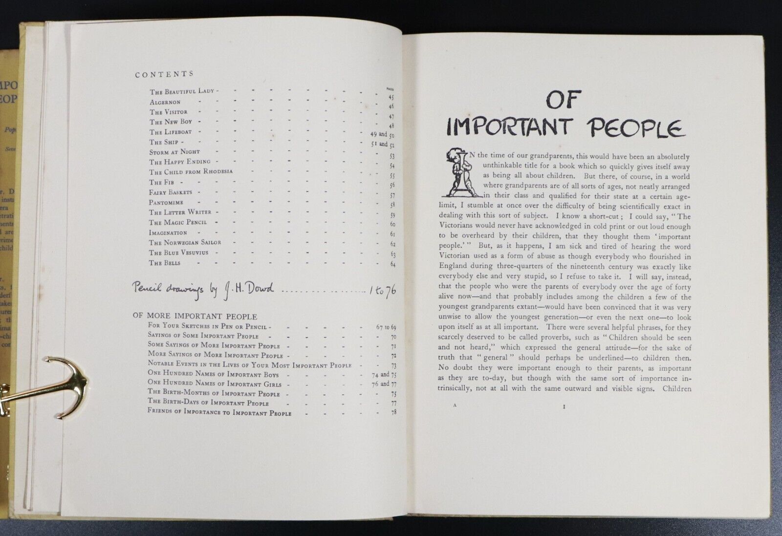 1936 Important People by J.H. Dowd British Art Book Of Sketches B.E. Spender