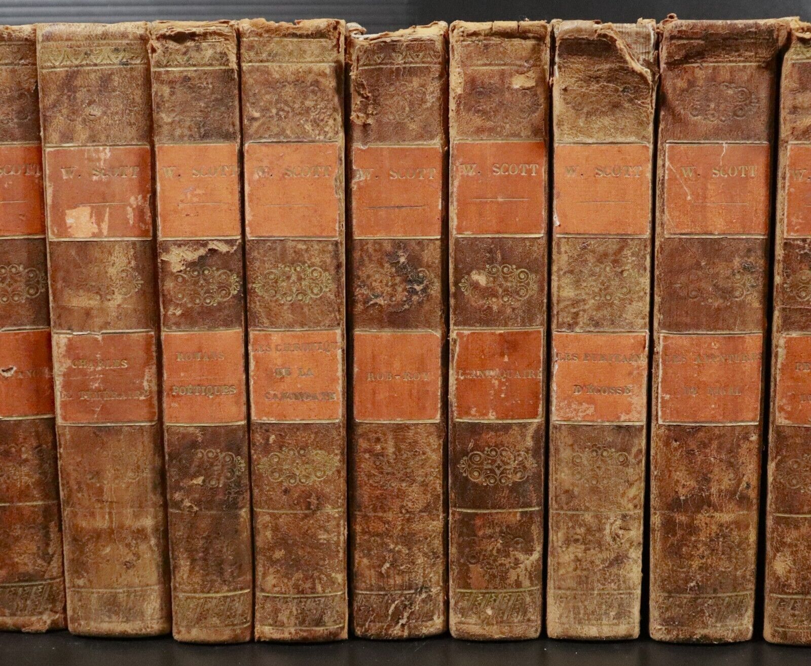 1830 21vol Oeuvres De Walter Scott Antiquarian Fiction Books Set French