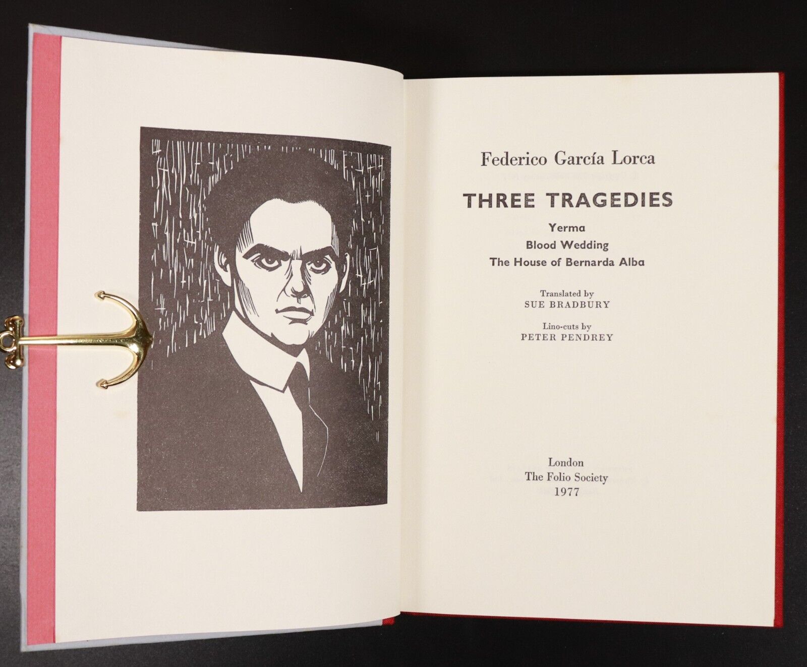 1977 Three Tragedies by Frederico Garcia Lorca Folio Society Literature Book - 0