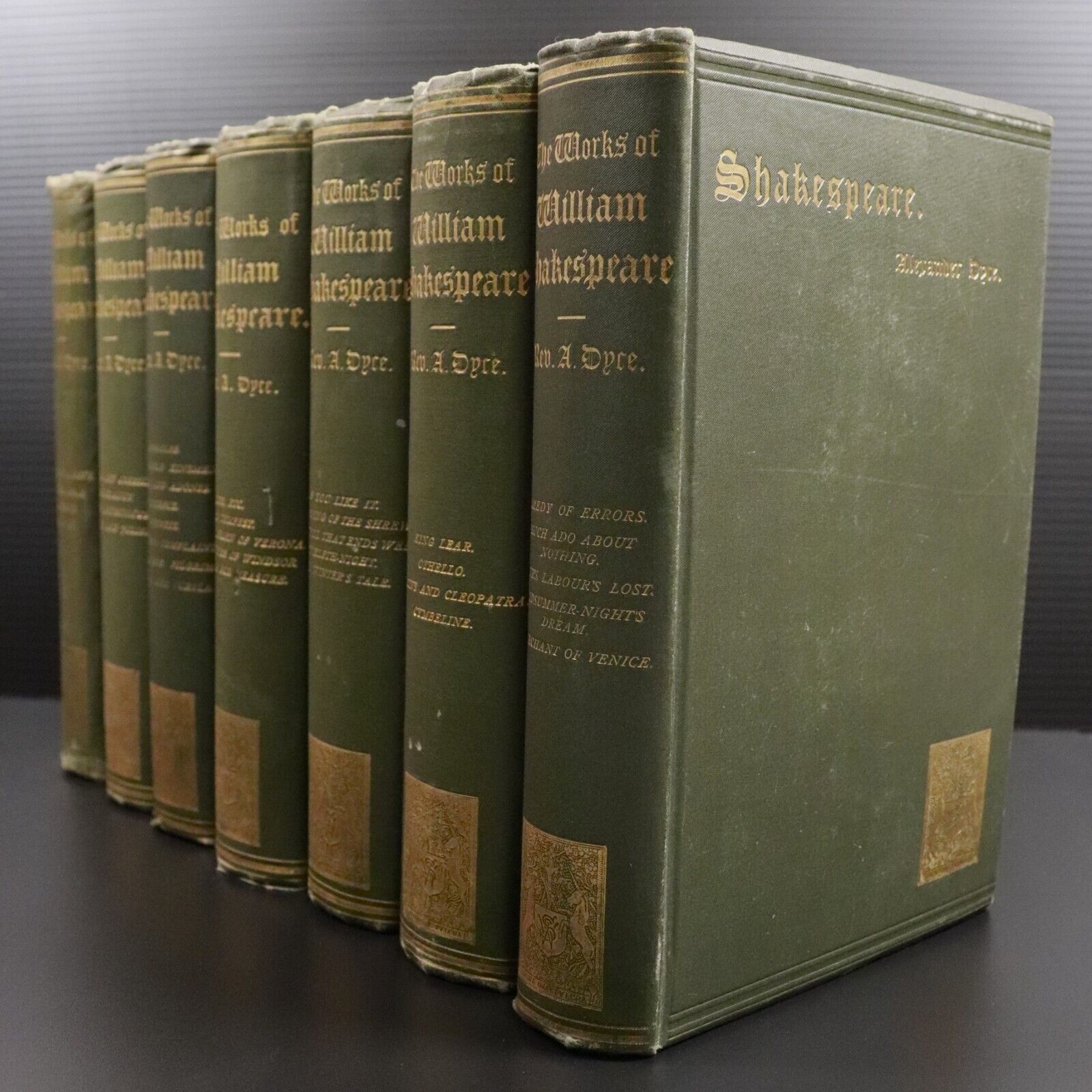 1886 7vol Works Of William Shakespeare by Alexander Dyce Antique Books