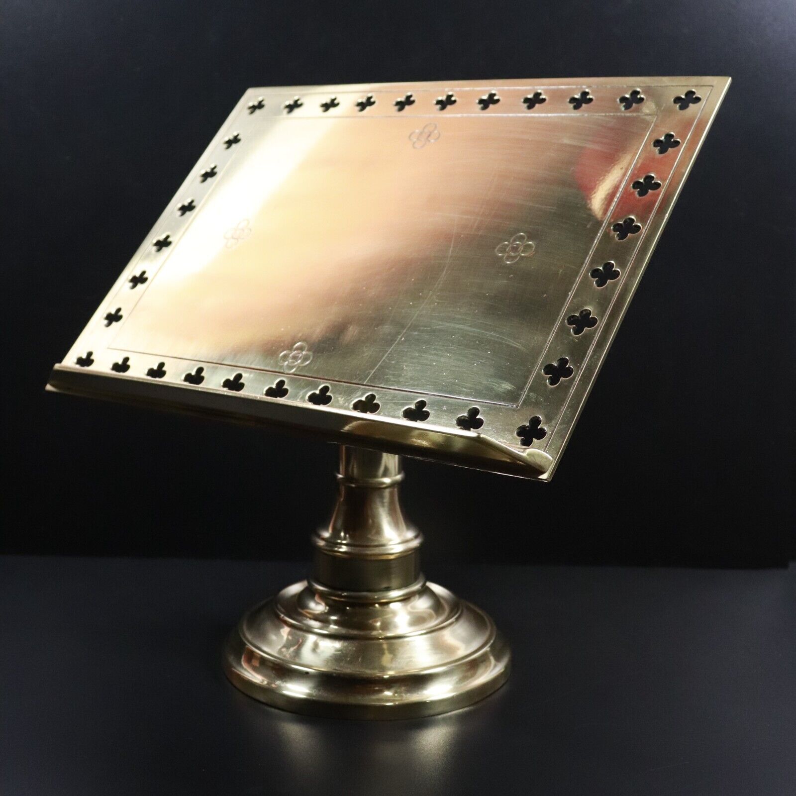 Antique Heavy Brass Missal Stand Book Holder - Made In Melbourne by T. Gaunt