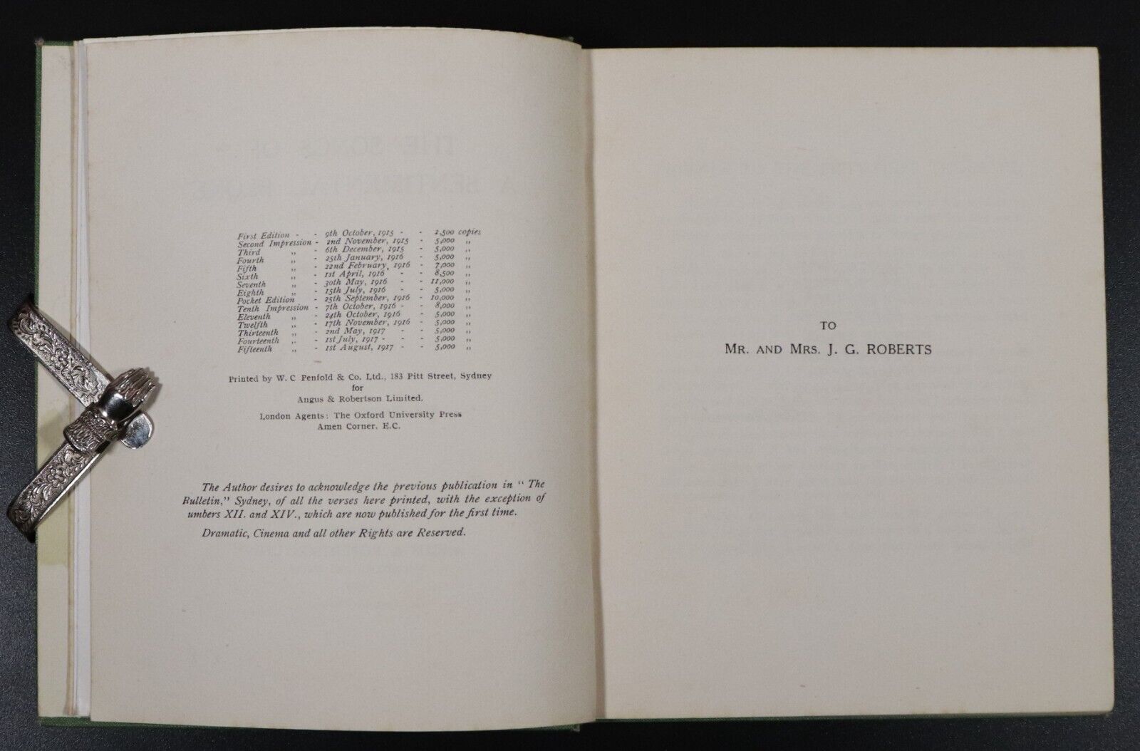 1916-1918 3vol Works Of C.J. Dennis Australian Literature Books WW1 Anzac