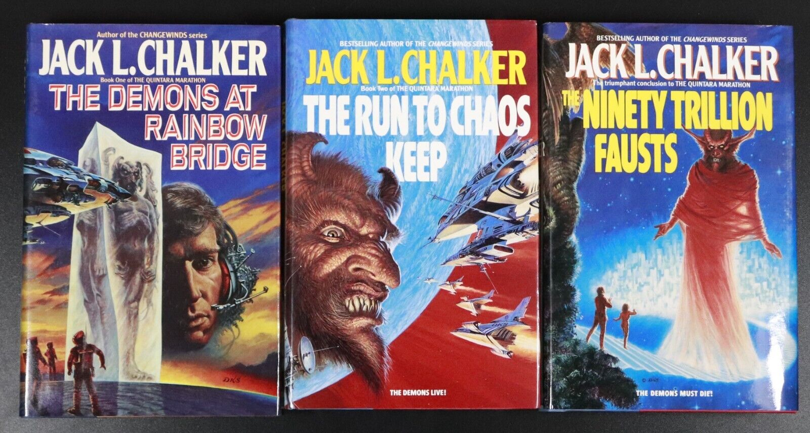 1989 3vol The Quintara Marathon by JL Chalker Science Fiction Book Set 1st Ed