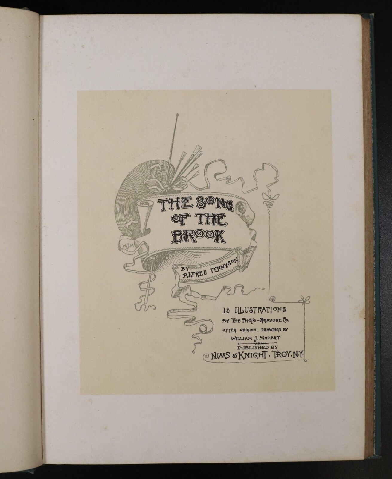 c1888 Song Of The Brook by Alfred Tennyson Antique Illustrated Poetry Book