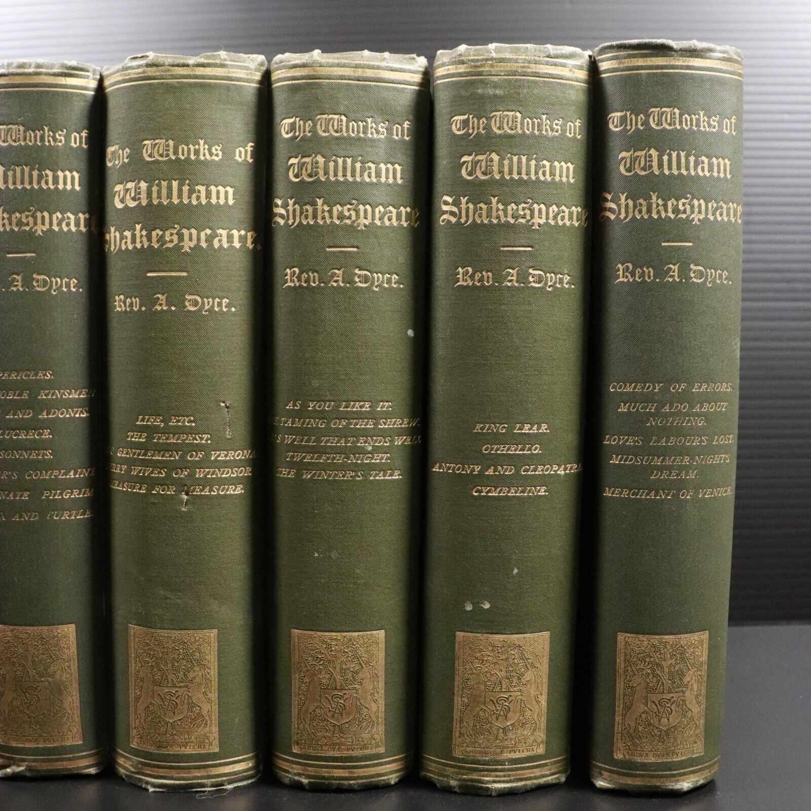 1886 7vol Works Of William Shakespeare by Alexander Dyce Antique Books