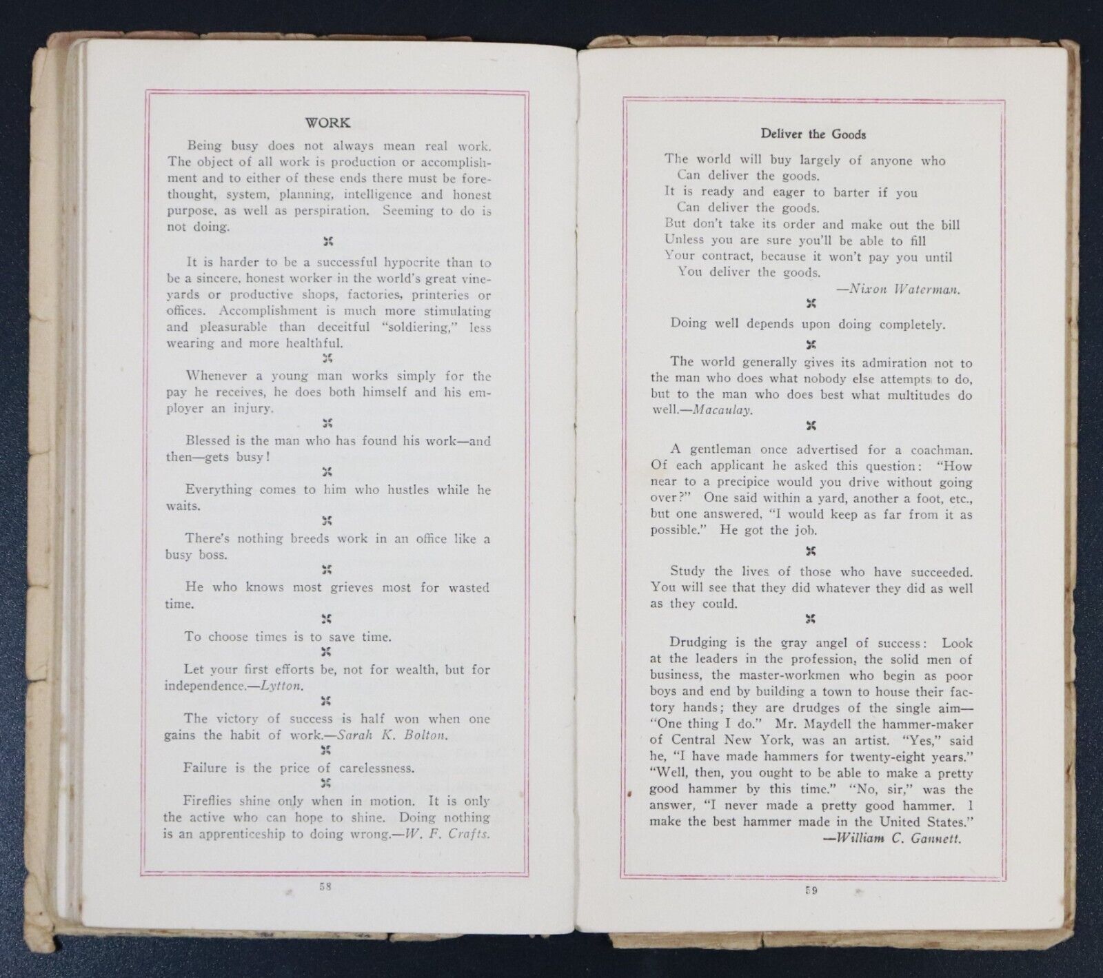 c1919 Backbone by S DeWitt Clough Antique Self Help Personal Development Book