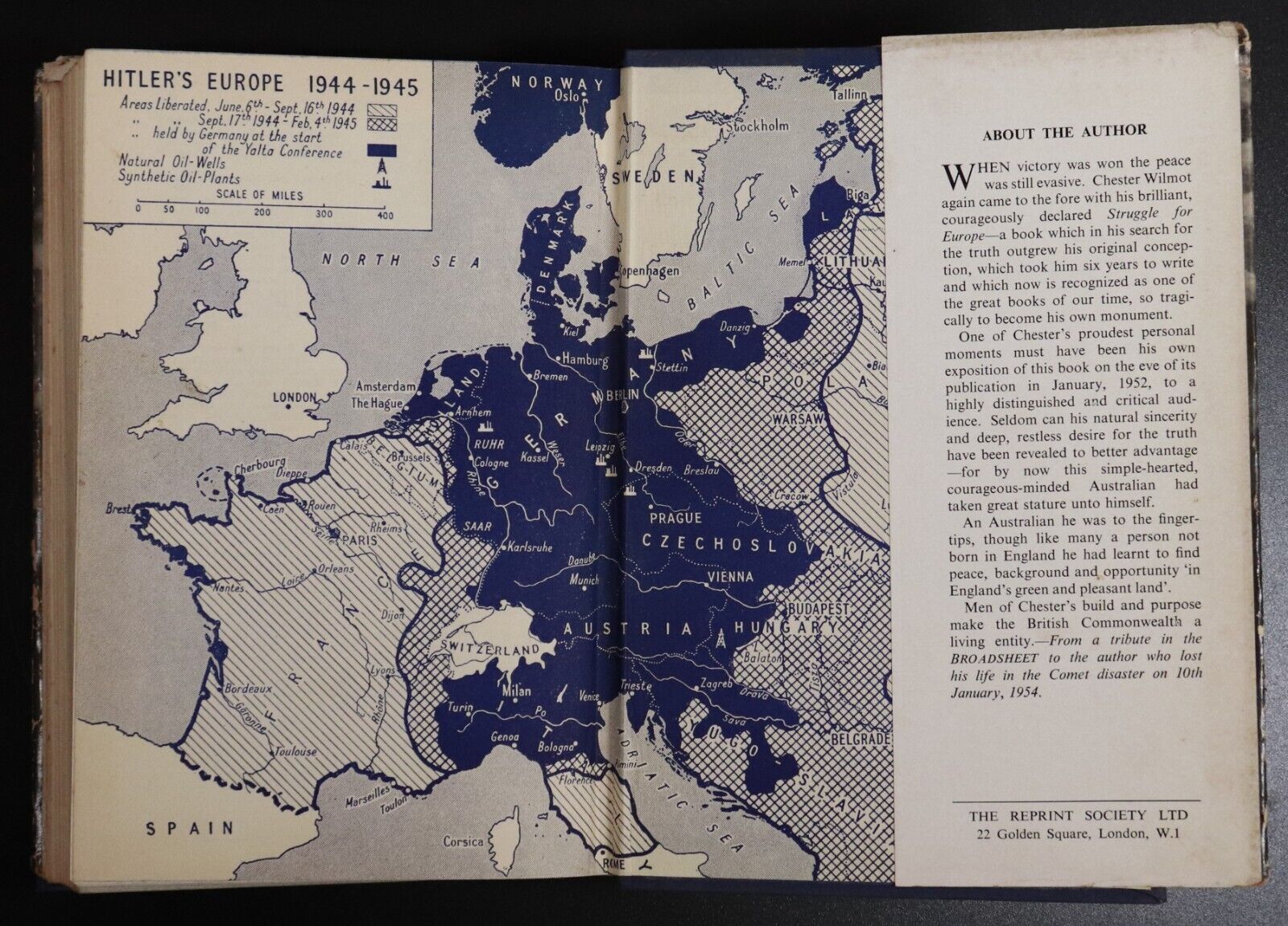 1954 The Struggle For Europe by Chester Wilmot Vintage Military History Book