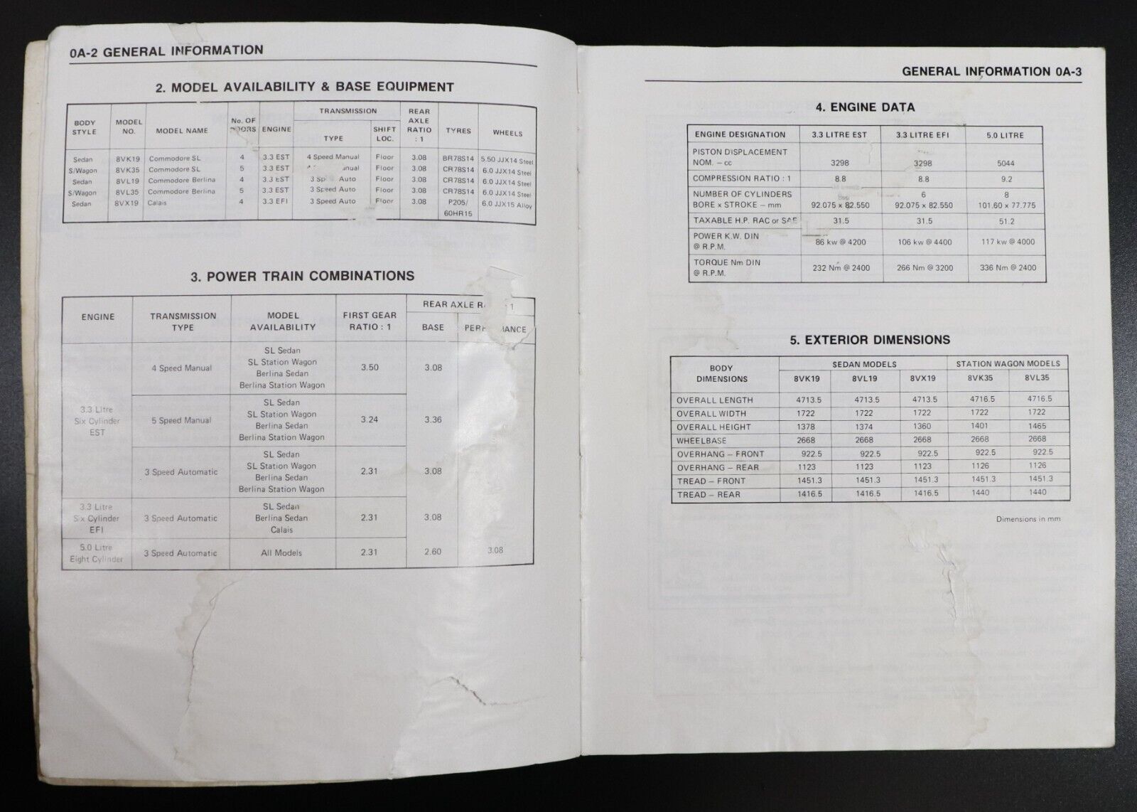 1984 Holden Commodore Holden Calais VK Series Service Manual Supplement Book