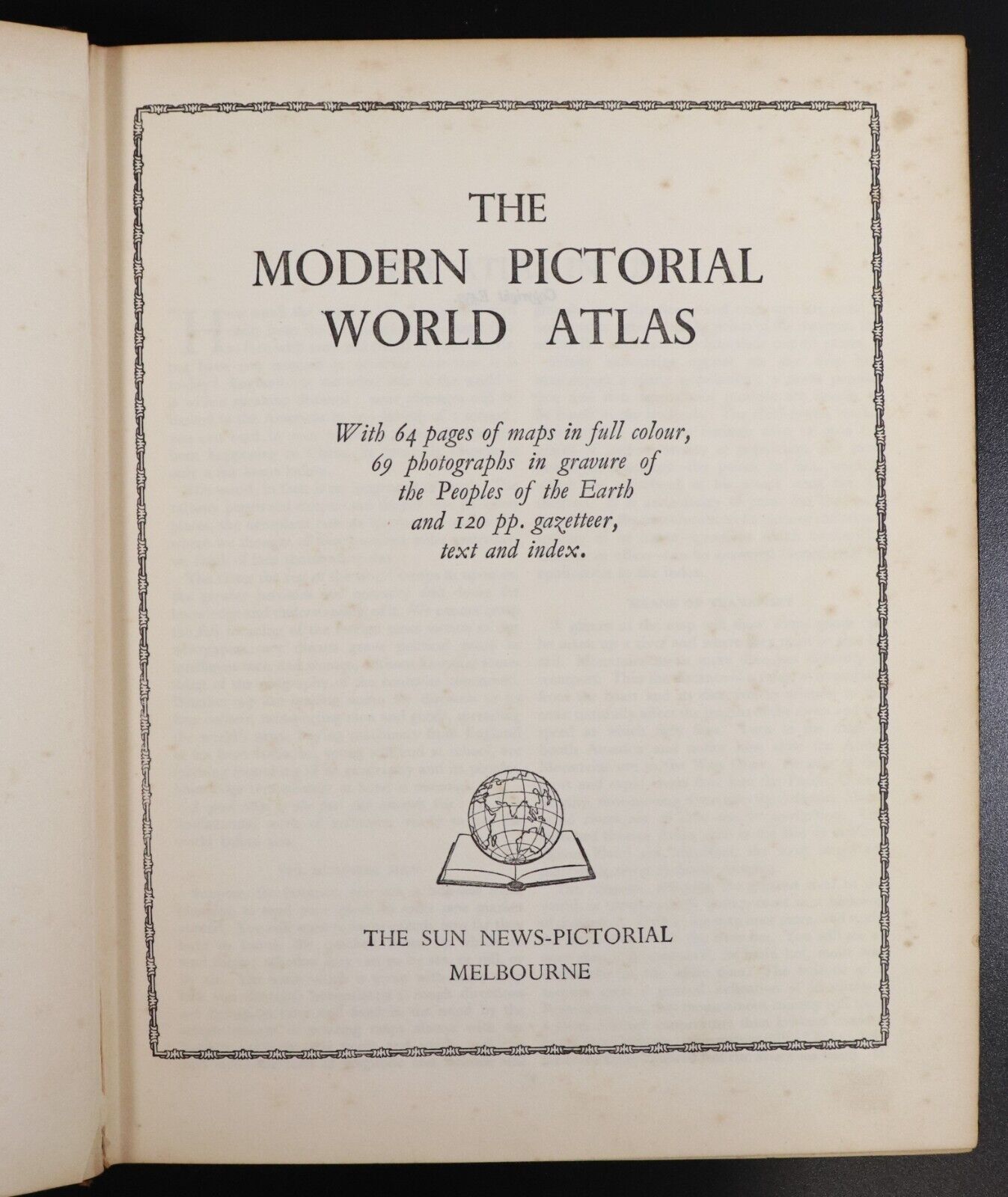 c1950 The Modern Pictorial World Atlas & Peoples Of The Earth Vintage Maps Book