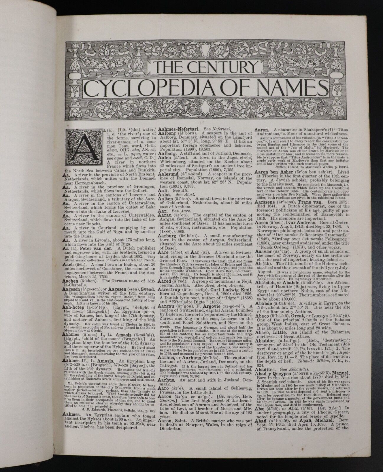 1904 The Century Cyclopedia Of Names by B.E. Smith Antique Names Reference Book